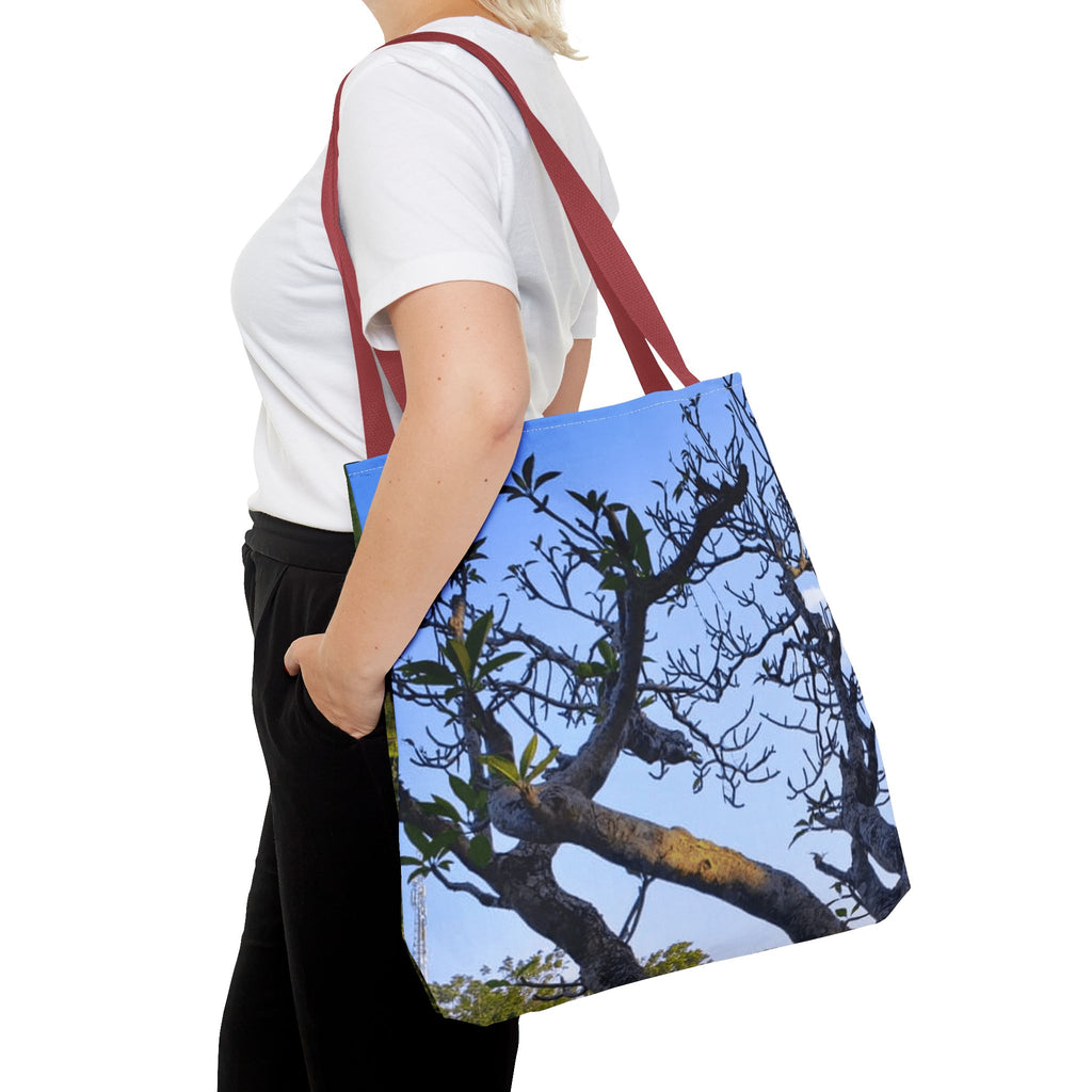 Nature Photo Tote Bag – Scenic Tree & Waterfall All-Over Print