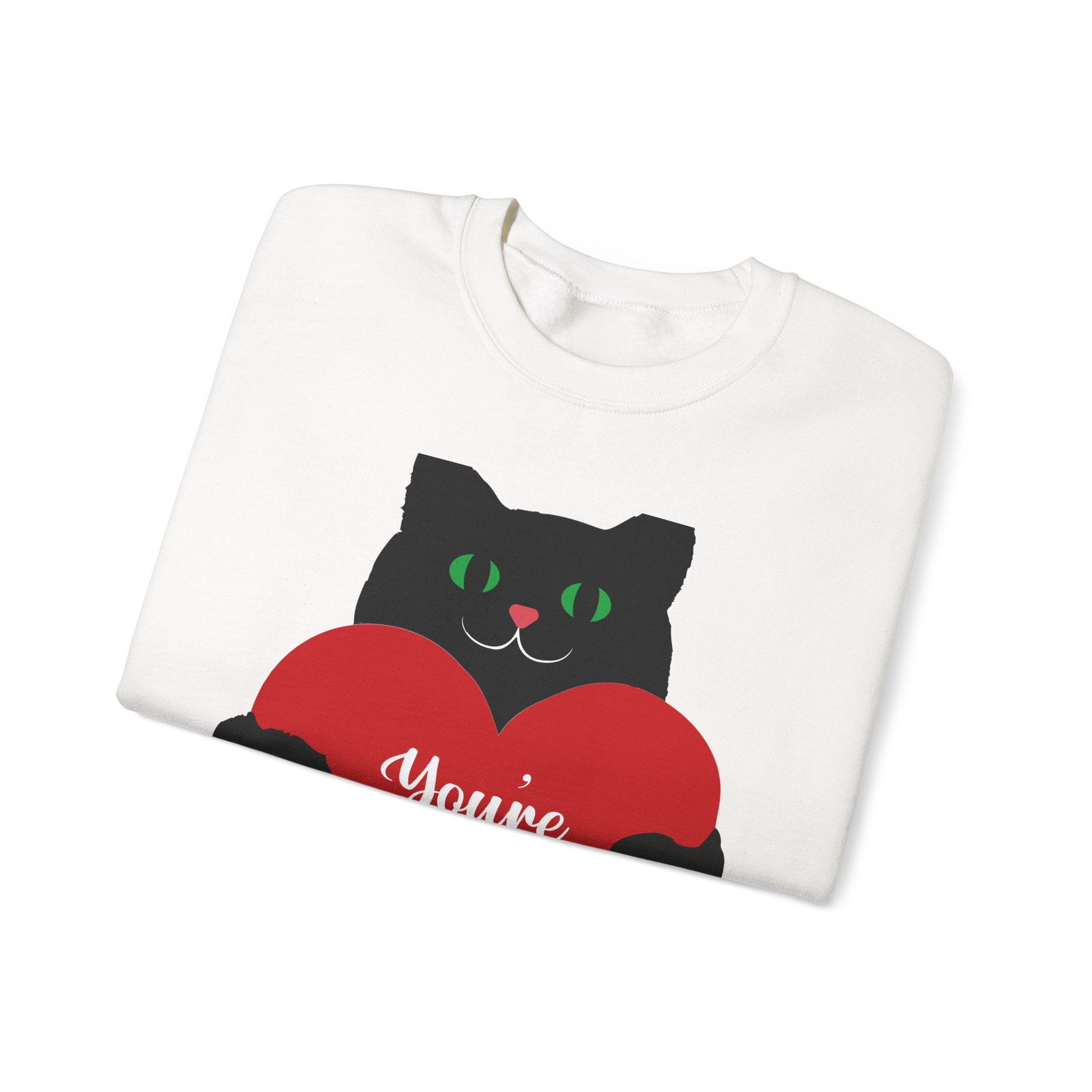 Cat Valentine Sweatshirt - "You're Purrfect" Heart Graphic