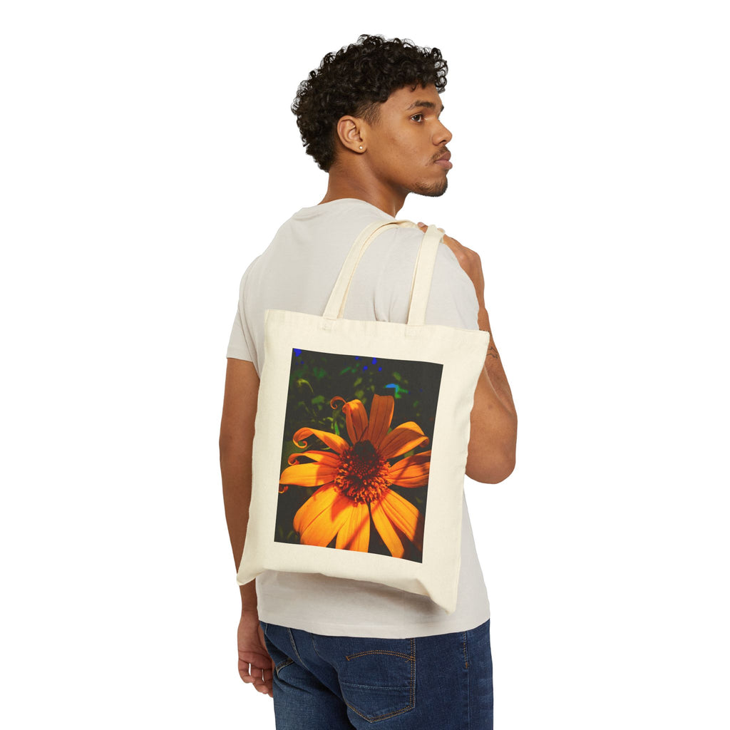 Tote Bag — Vibrant Orange Daisy Floral Canvas Tote (Eco-Friendly Beach & Market Bag)