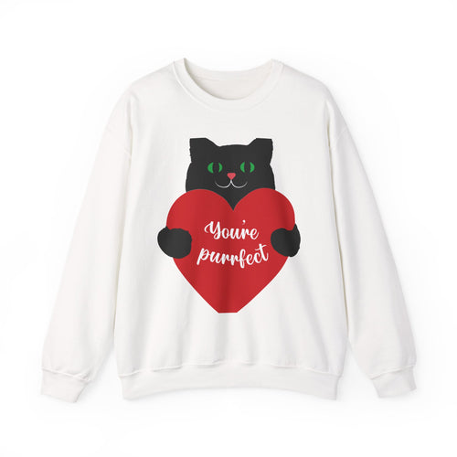 Cat Valentine Sweatshirt - "You're Purrfect" Heart Graphic