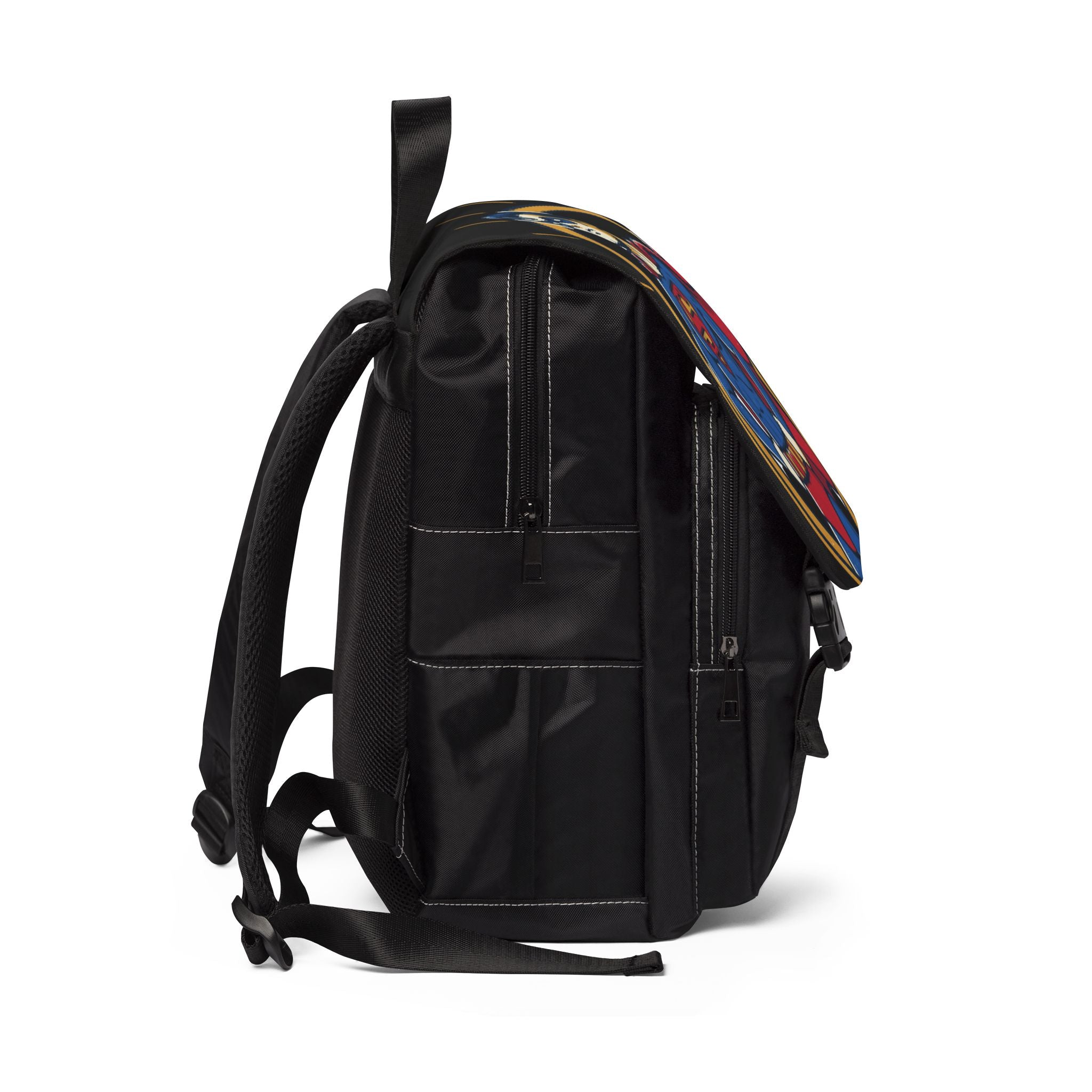 Superhero Graphic Backpack — Classic Caped Hero Design