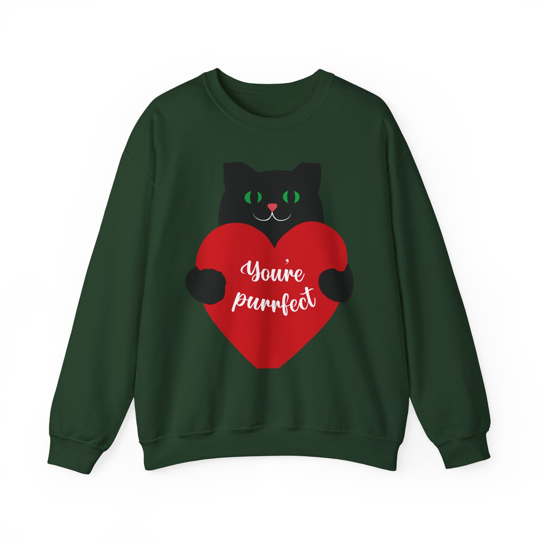 Cat Valentine Sweatshirt - "You're Purrfect" Heart Graphic