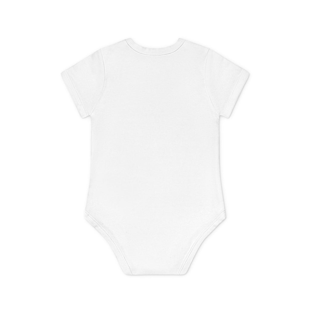 Baby Bodysuit — Black Cat Holding Heart "You're Purrfect" (Organic Short Sleeve)