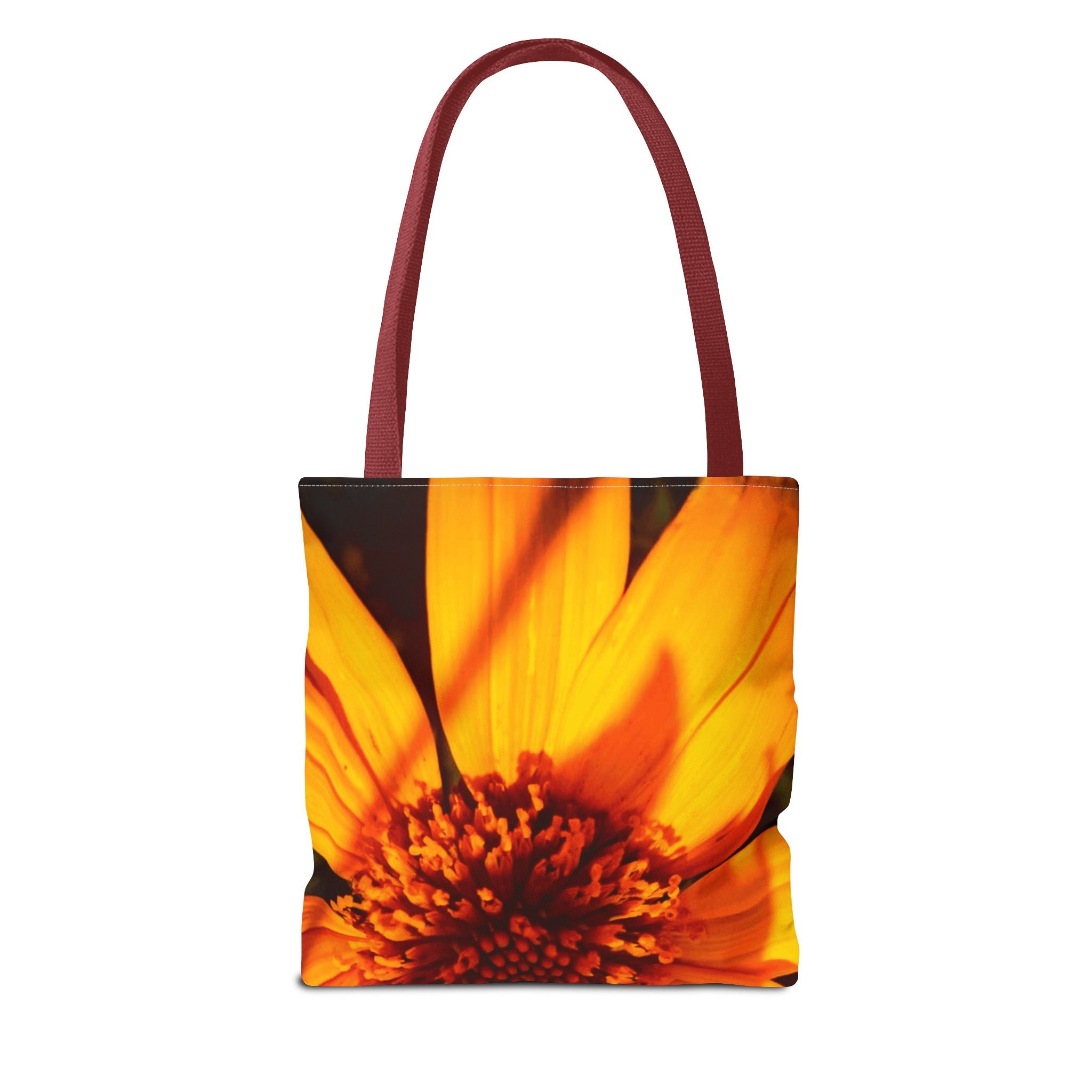 Floral Sunset Tote Bag — Vibrant Orange Daisy All-Over Print