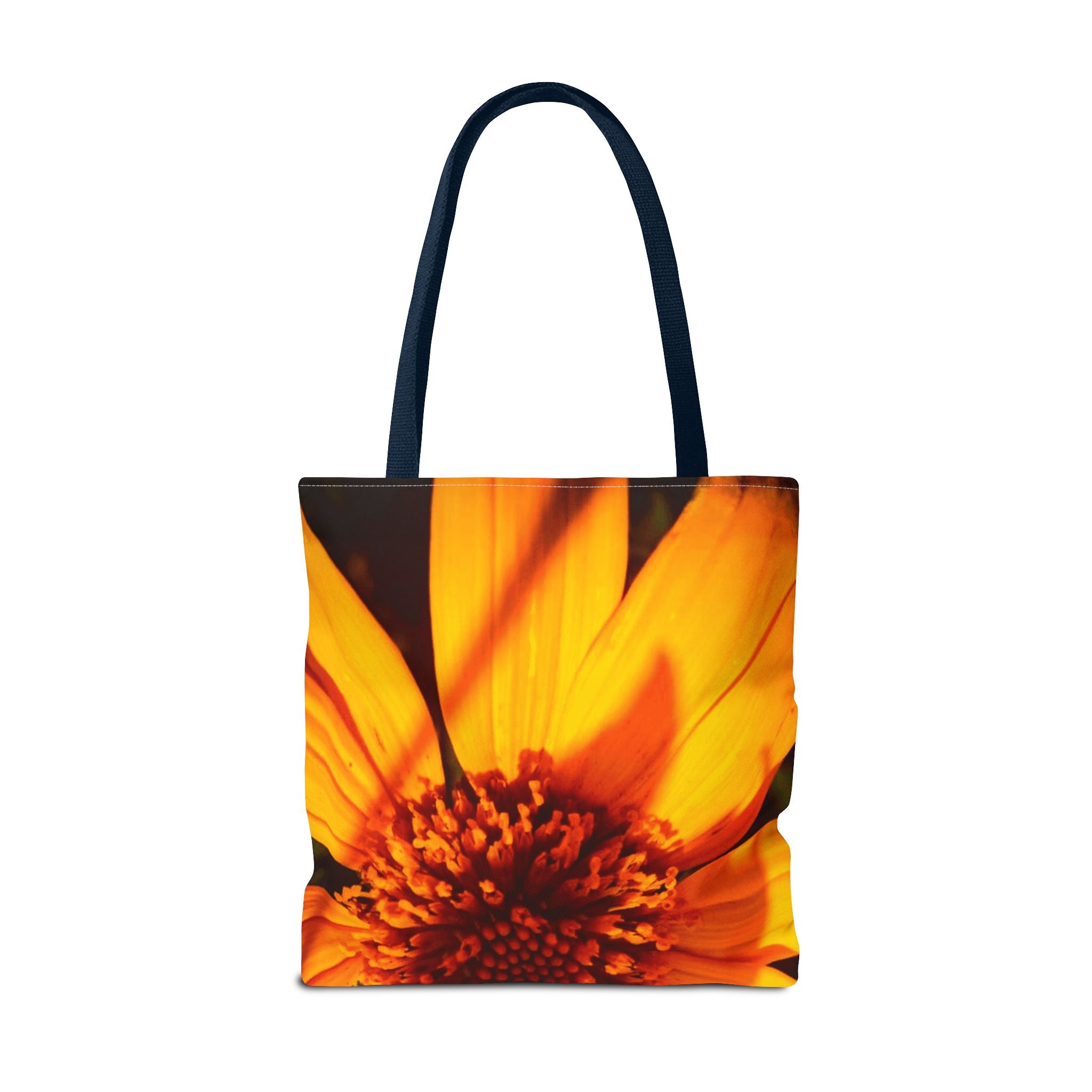 Floral Sunset Tote Bag — Vibrant Orange Daisy All-Over Print