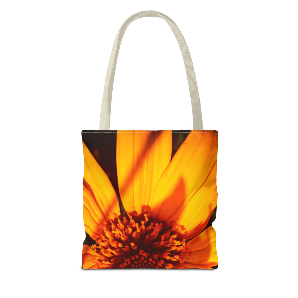 Floral Sunset Tote Bag — Vibrant Orange Daisy All-Over Print