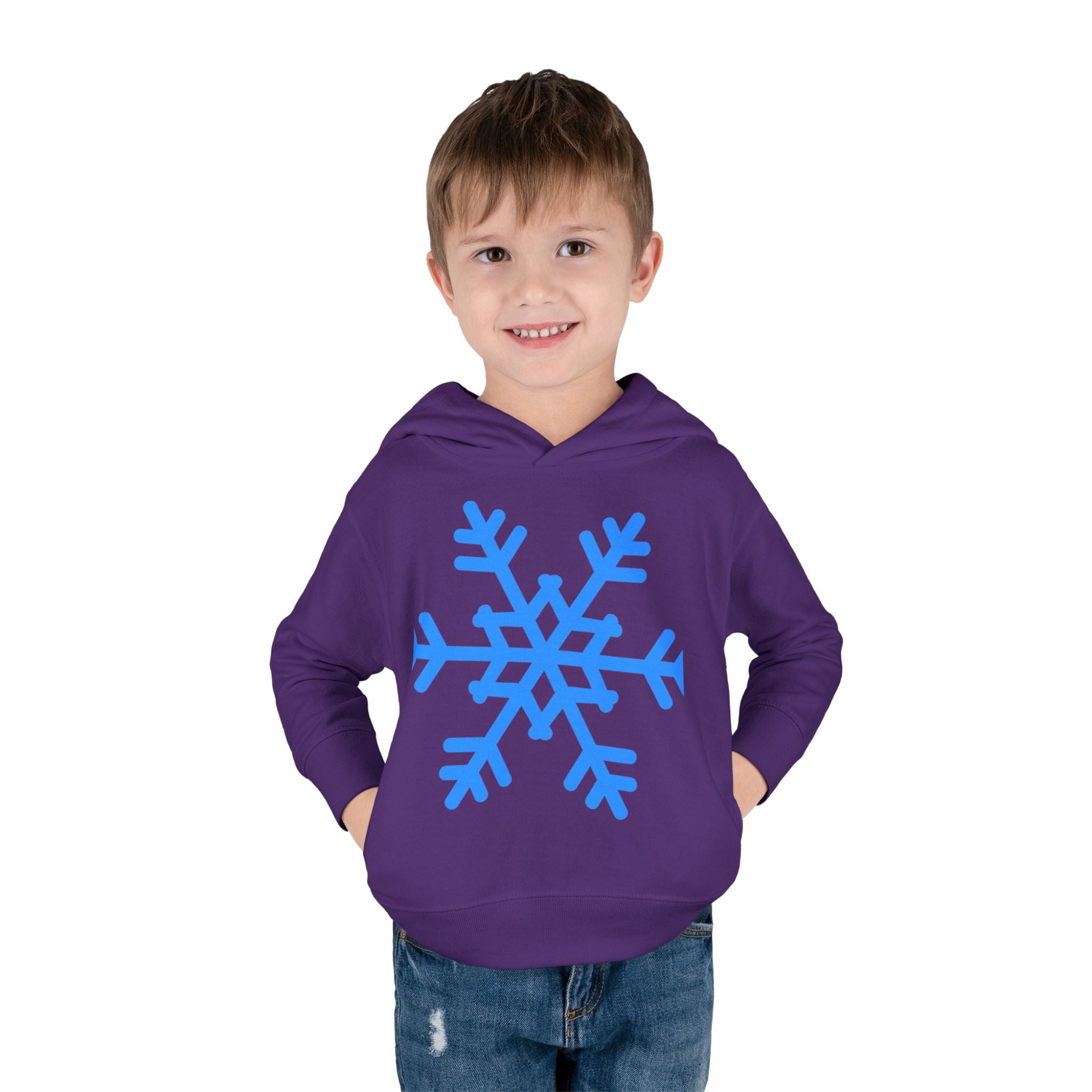 Toddler Snowflake Hoodie – Blue Winter Pullover for Kids