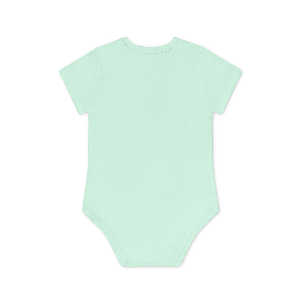 Baby Bodysuit — Black Cat Holding Heart "You're Purrfect" (Organic Short Sleeve)