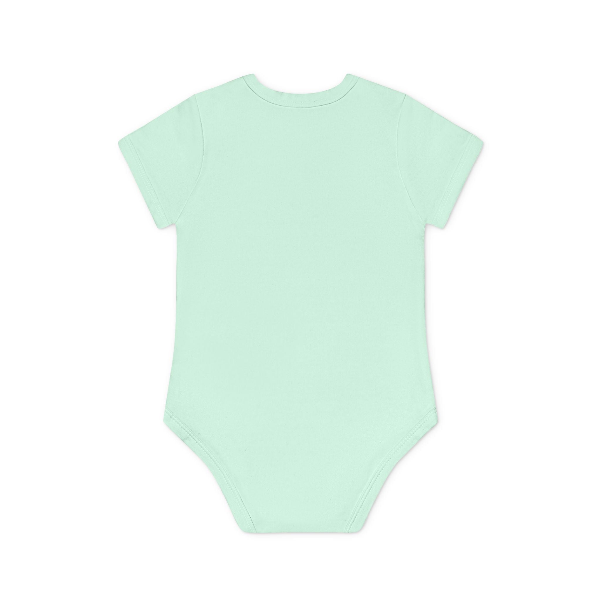 Baby Bodysuit — Black Cat Holding Heart "You're Purrfect" (Organic Short Sleeve)