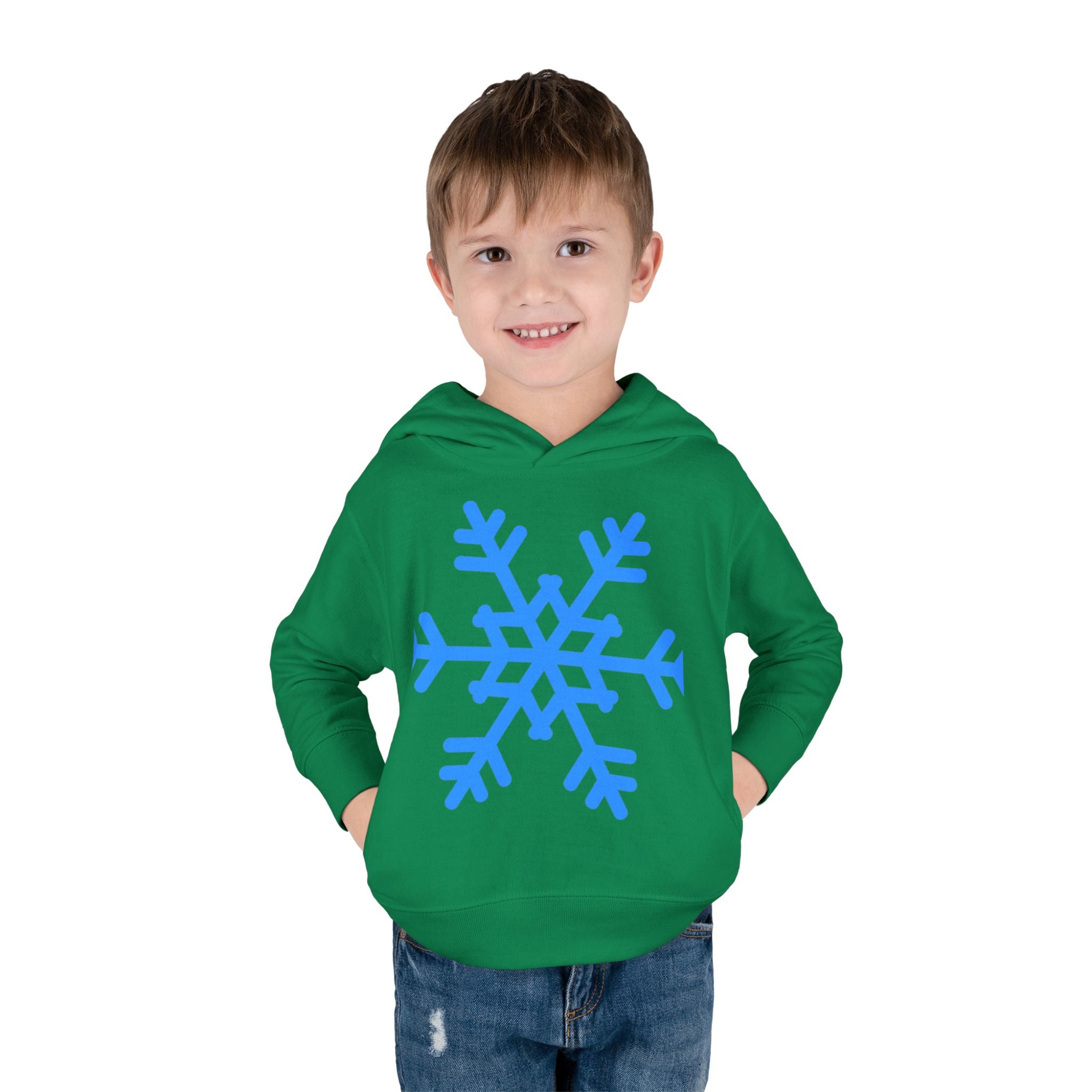 Toddler Snowflake Hoodie – Blue Winter Pullover for Kids
