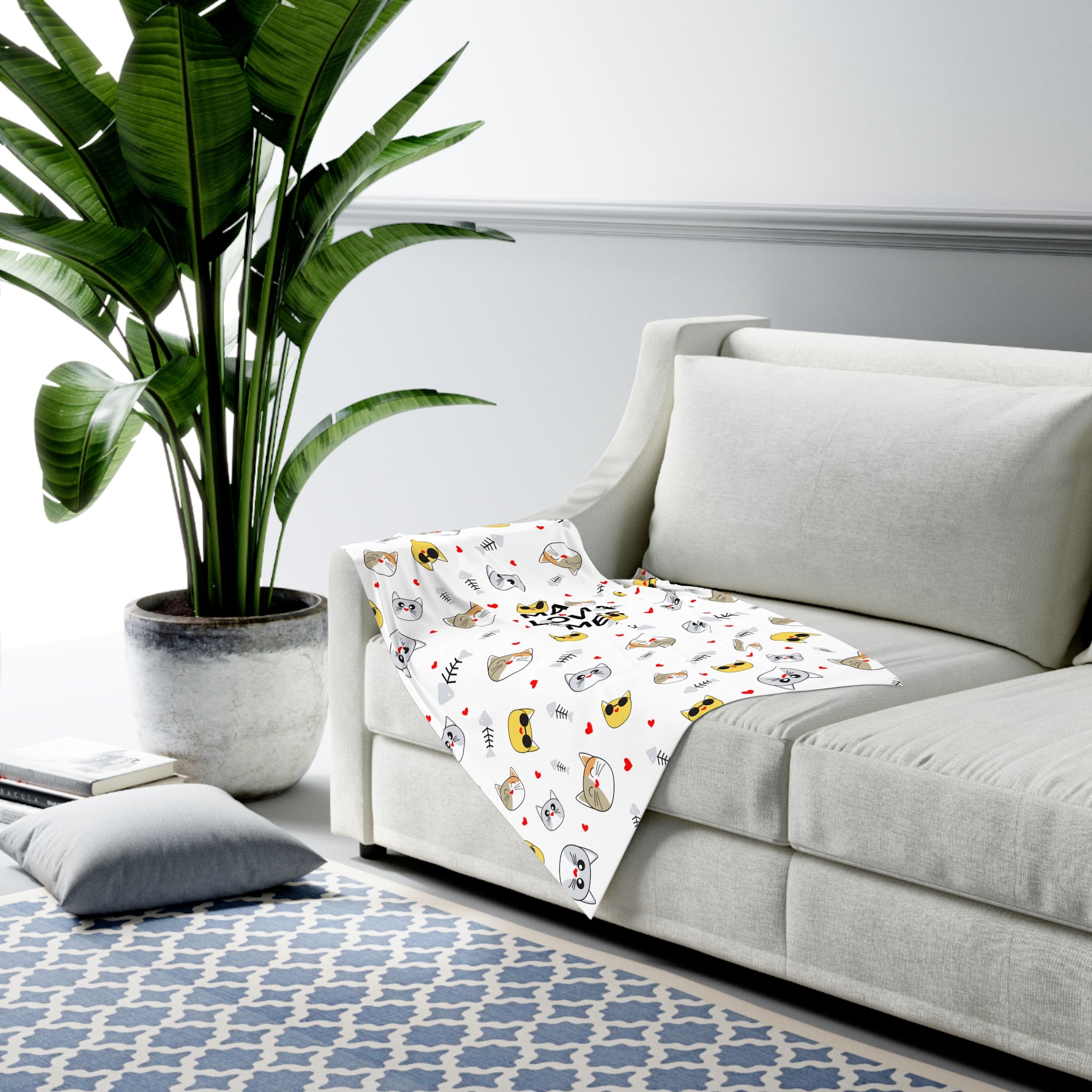 Baby Swaddle Blanket — "Mama Loves Me" Cute Cat Pattern Newborn Swaddle