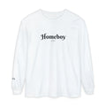 Homeboy Long Sleeve Tee — Vintage Script Logo White Shirt