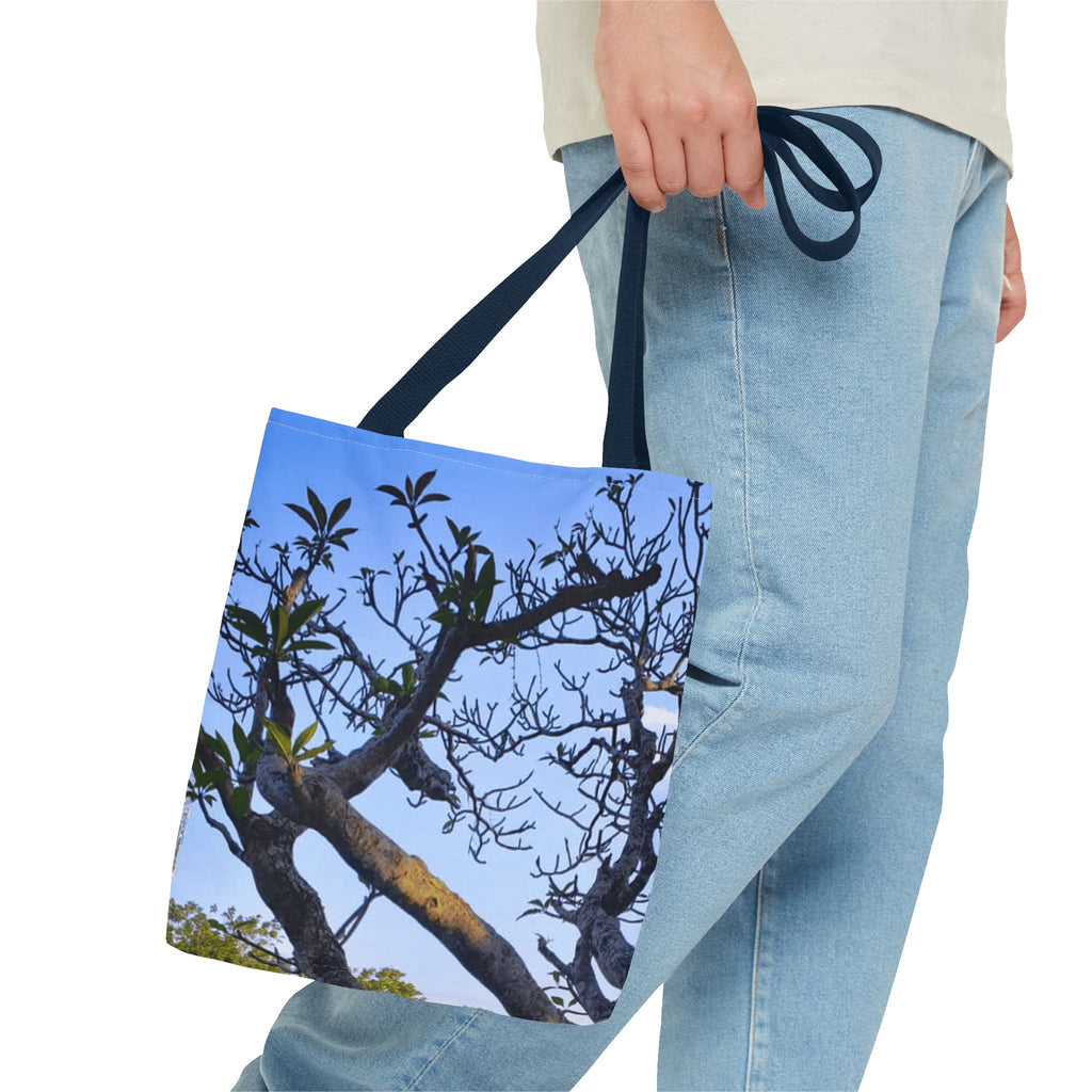 Nature Photo Tote Bag – Scenic Tree & Waterfall All-Over Print