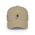 Germany Crest Football Cap — Red Low Profile Hat with Eagle Emblem & Stars