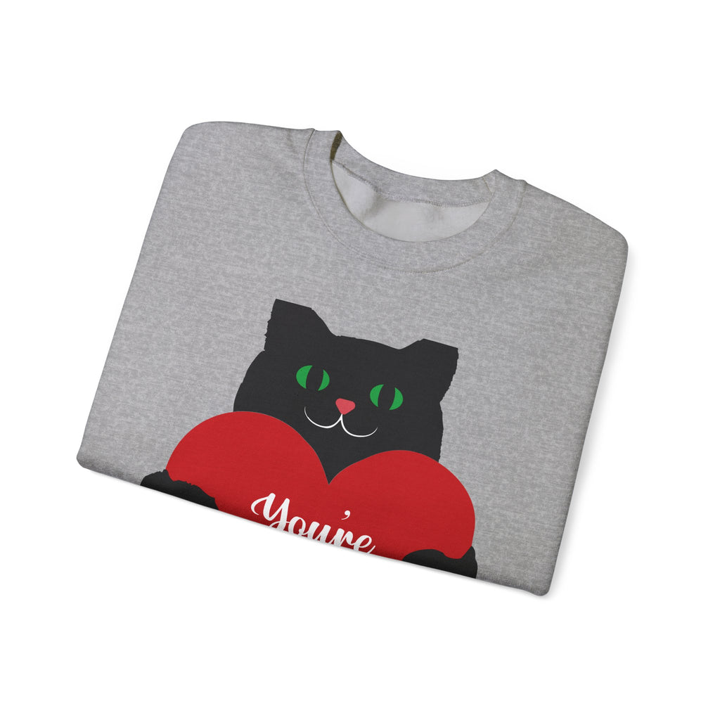 Cat Valentine Sweatshirt - "You're Purrfect" Heart Graphic