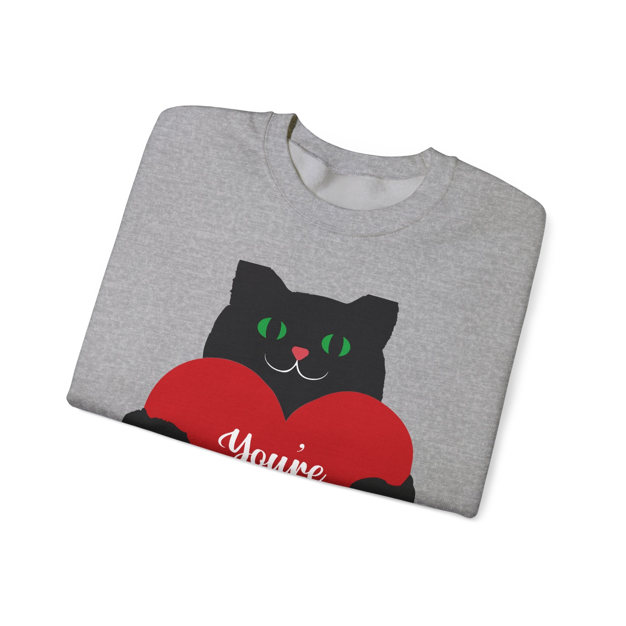 Cat Valentine Sweatshirt - "You're Purrfect" Heart Graphic