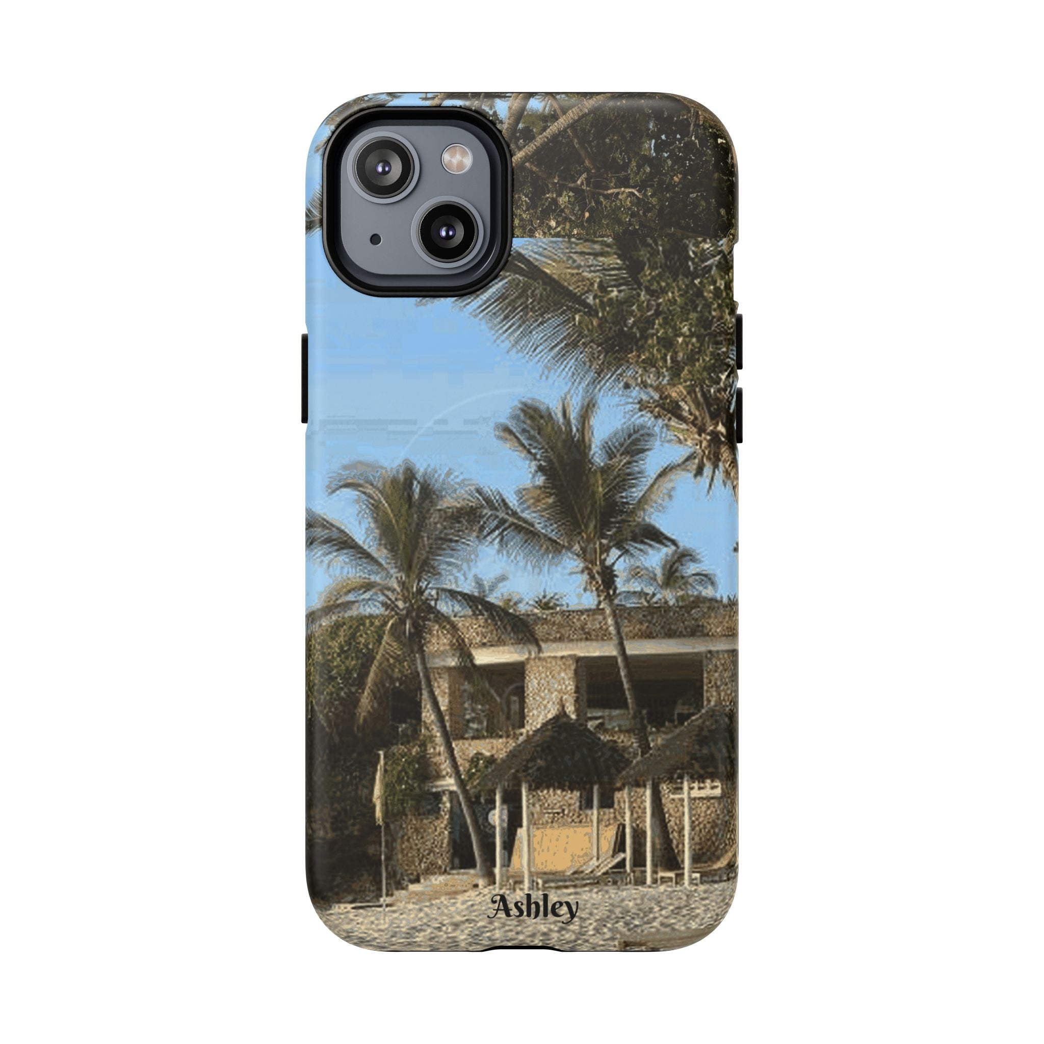 Tropical Palm Beach Magnetic Phone Case — Customizable 'Ashley' Seaside Design