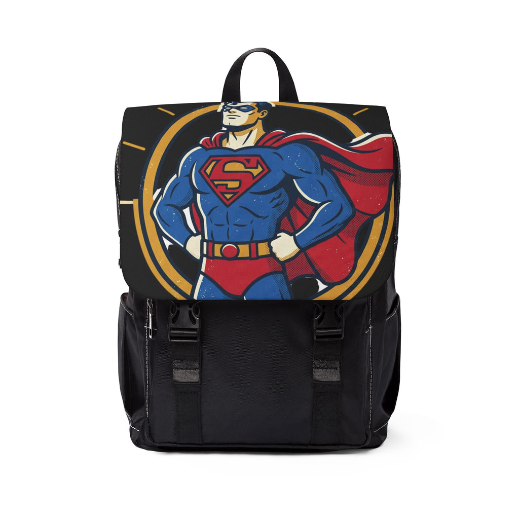 Superhero Graphic Backpack — Classic Caped Hero Design