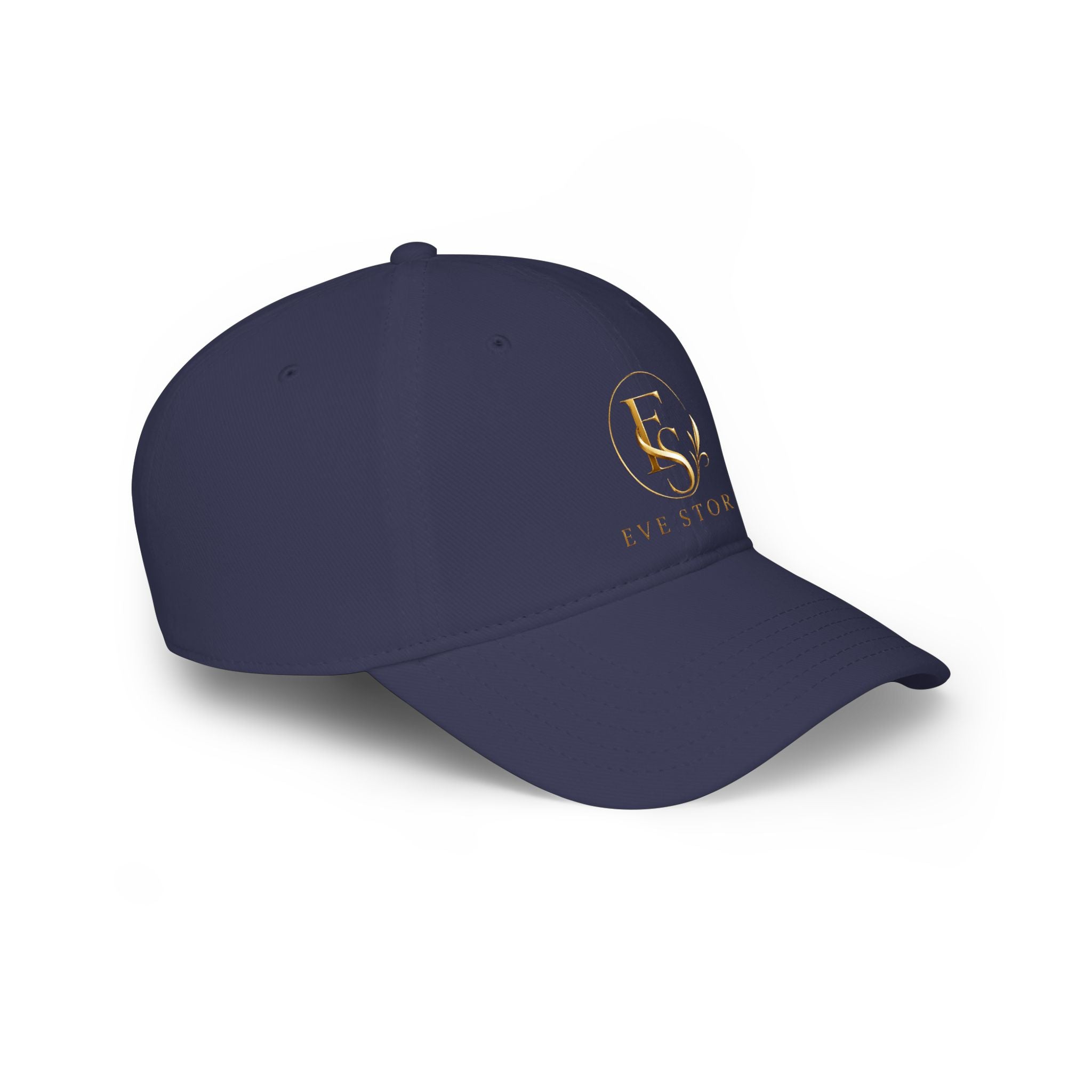 Embroidered Gold 'ES' Logo Baseball Cap