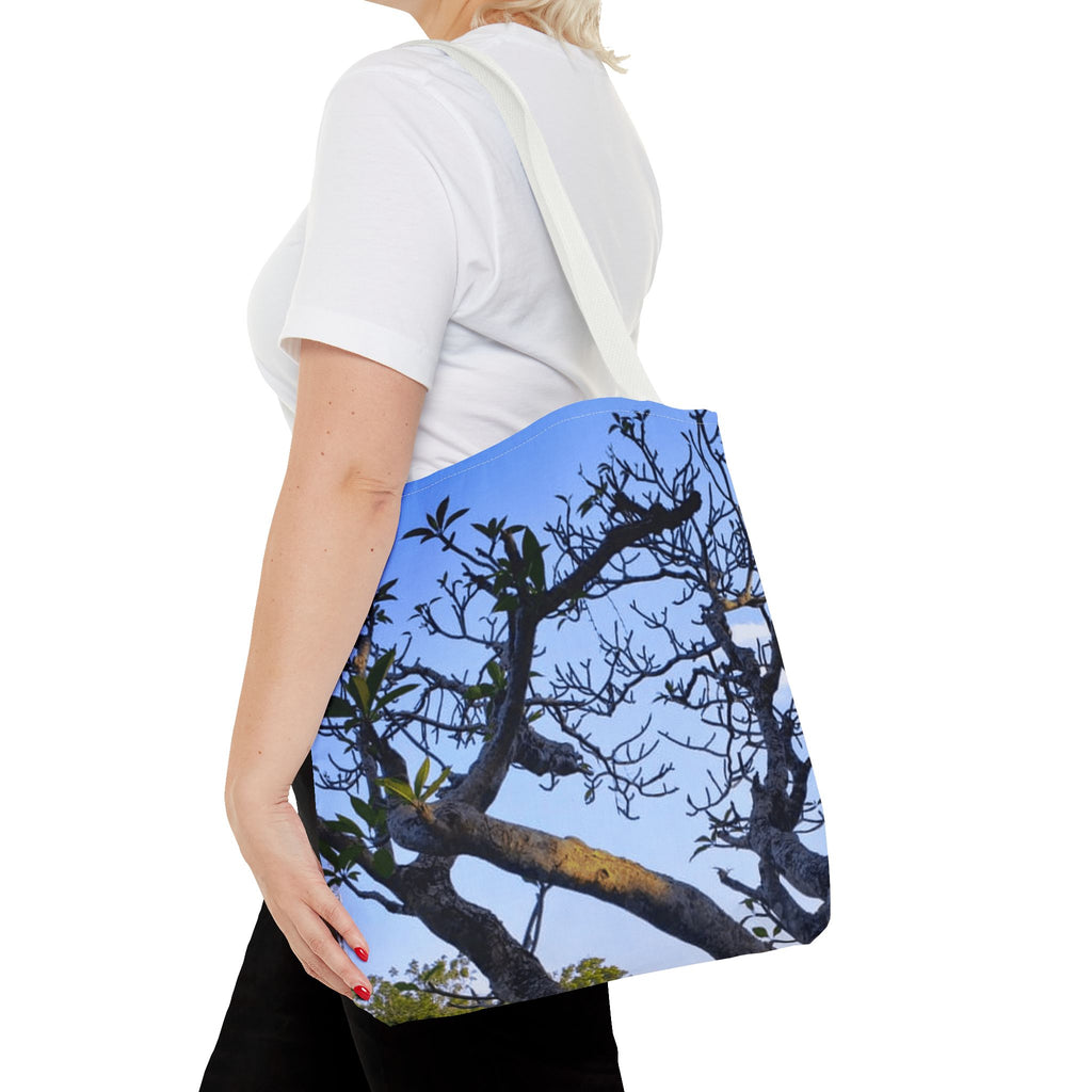 Nature Photo Tote Bag – Scenic Tree & Waterfall All-Over Print