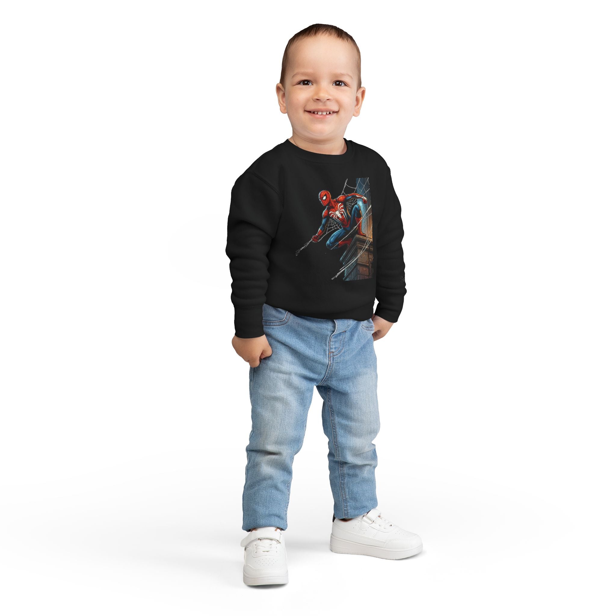 Toddler Sweatshirt — Superhero Web-Swinging Graphic Pullover