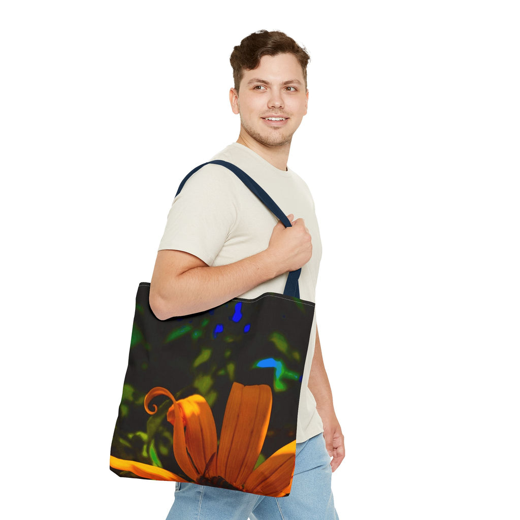 Floral Sunset Tote Bag — Vibrant Orange Daisy All-Over Print