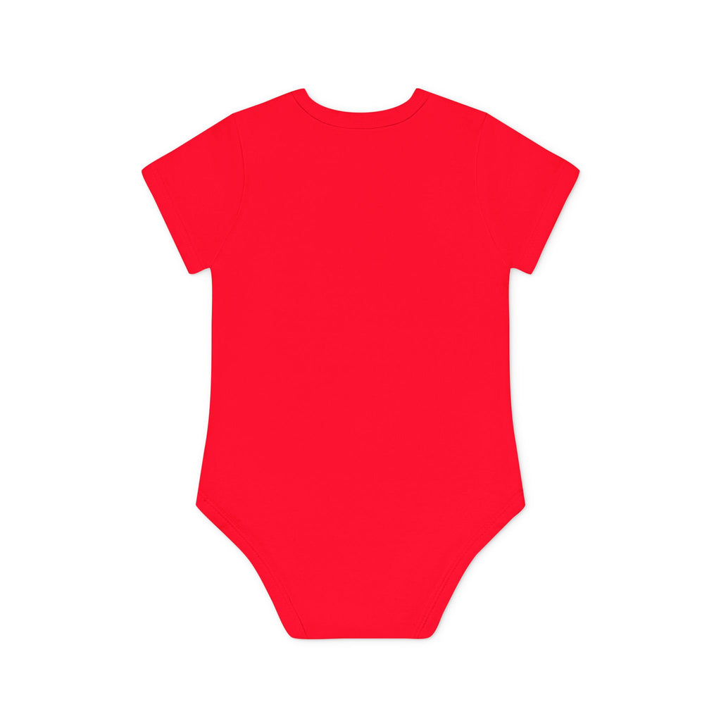 Baby Bodysuit — Black Cat Holding Heart "You're Purrfect" (Organic Short Sleeve)