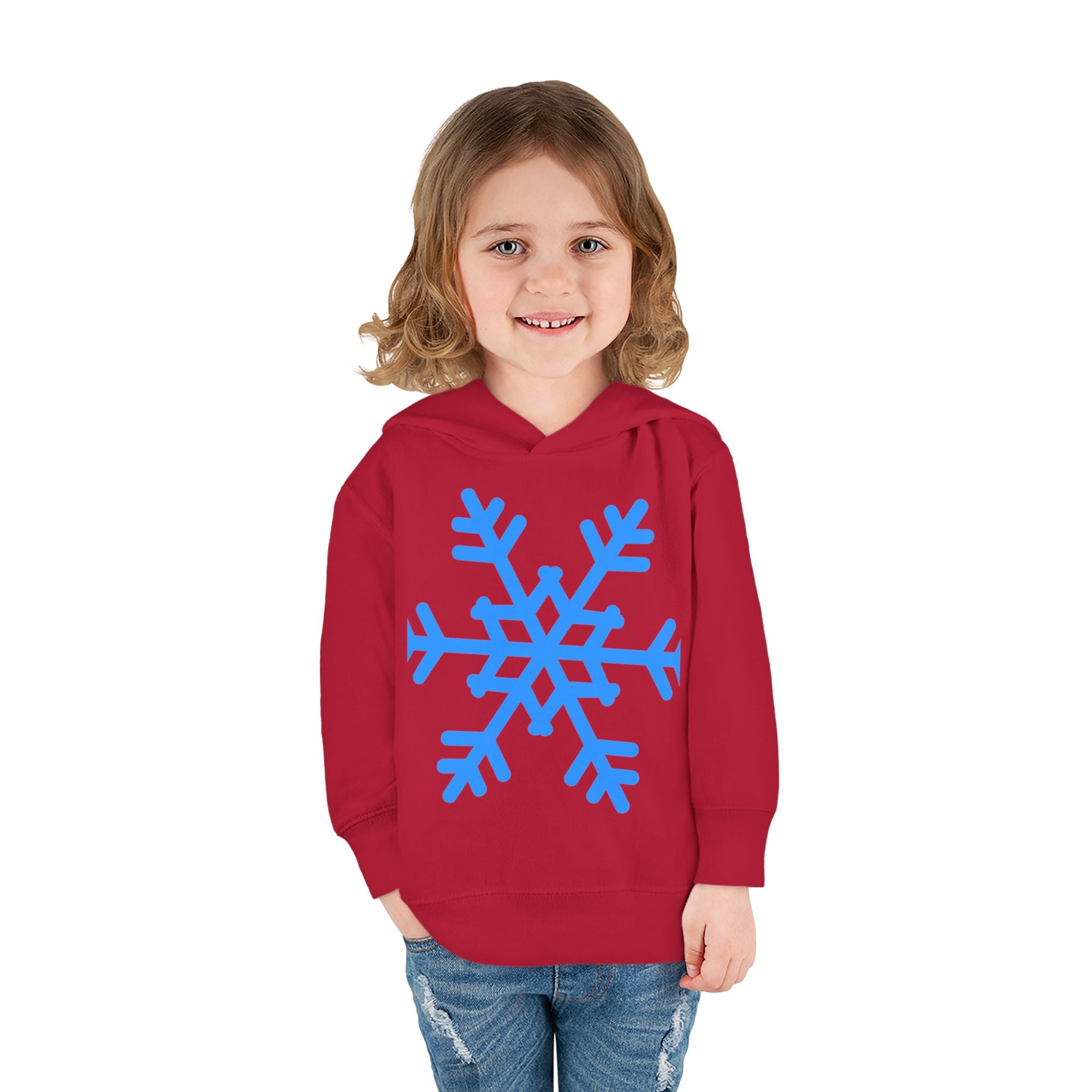 Toddler Snowflake Hoodie – Blue Winter Pullover for Kids