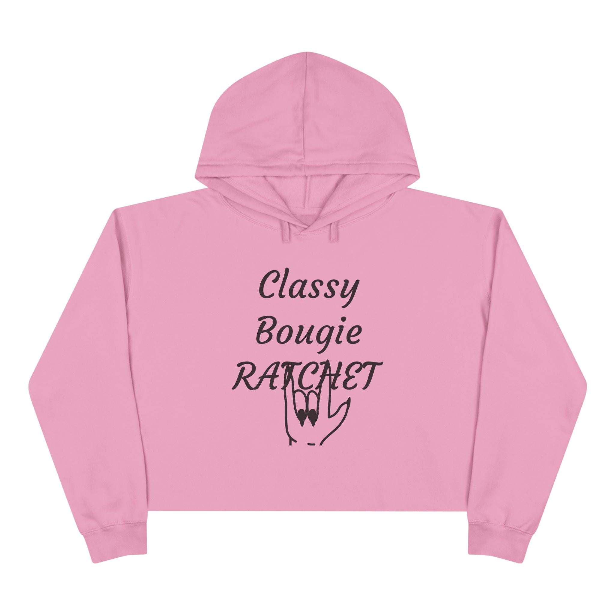 Classy Bougie Ratchet Crop Hoodie —  Feminine Cropped Sweatshirt