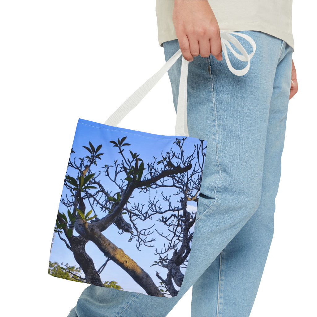 Nature Photo Tote Bag – Scenic Tree & Waterfall All-Over Print