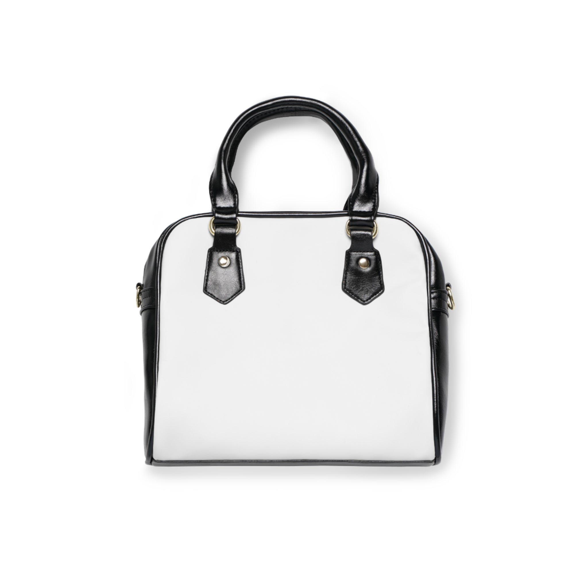 Classic Two-Tone Shoulder Handbag — Elegant White & Black Satchel