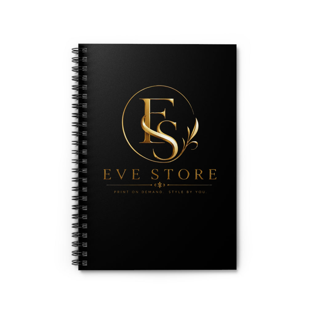 Elegant Gold Monogram Spiral Notebook — 'Eve Store' Ruled Journal