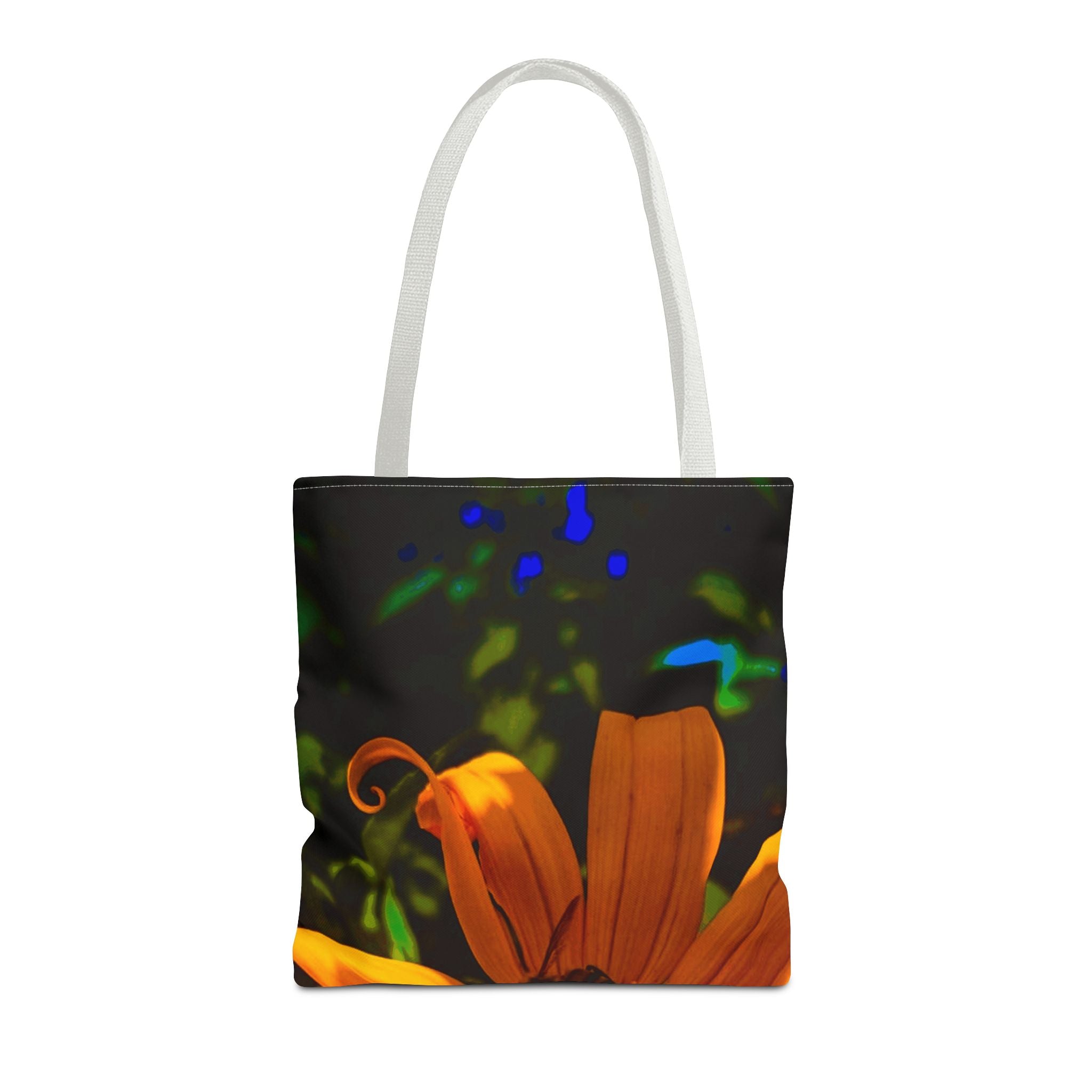 Floral Sunset Tote Bag — Vibrant Orange Daisy All-Over Print