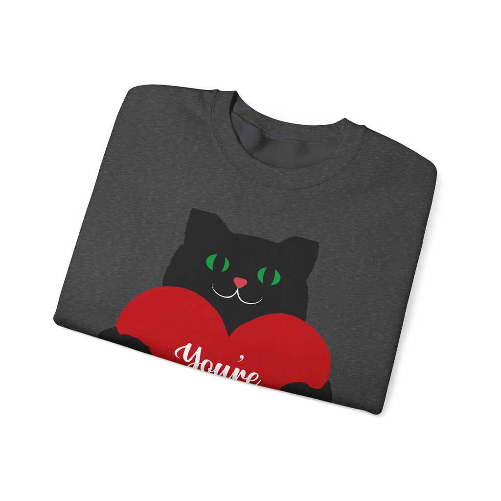 Cat Valentine Sweatshirt - "You're Purrfect" Heart Graphic