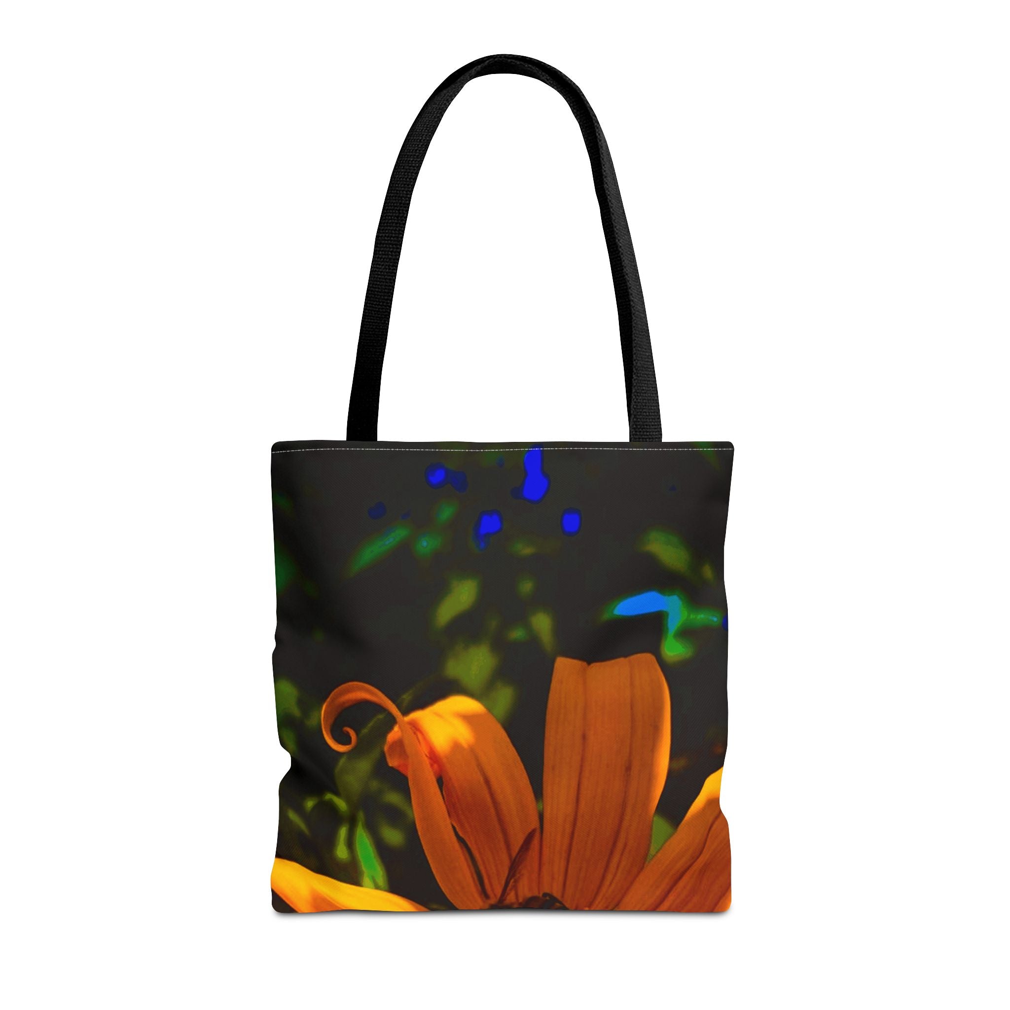 Floral Sunset Tote Bag — Vibrant Orange Daisy All-Over Print