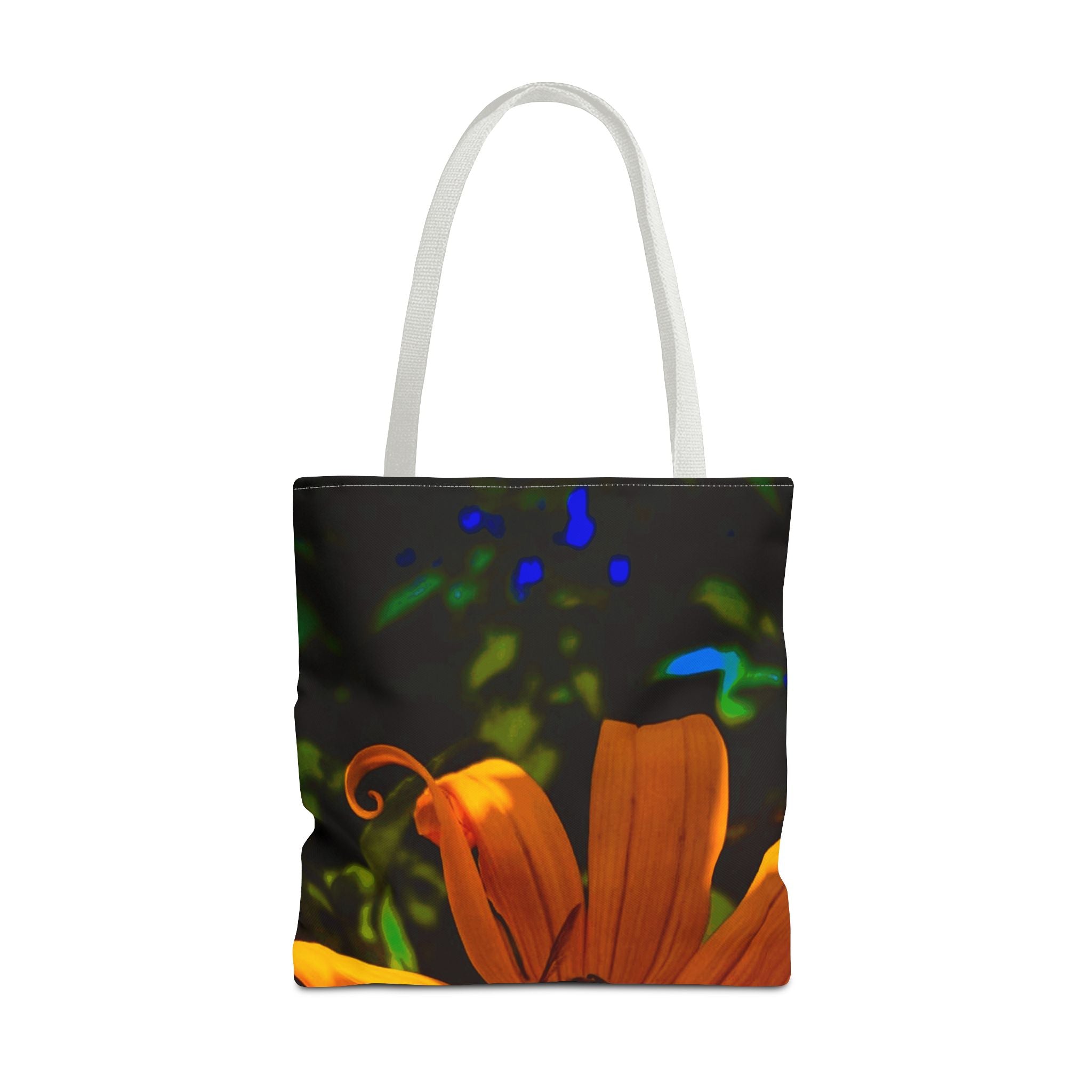 Floral Sunset Tote Bag — Vibrant Orange Daisy All-Over Print