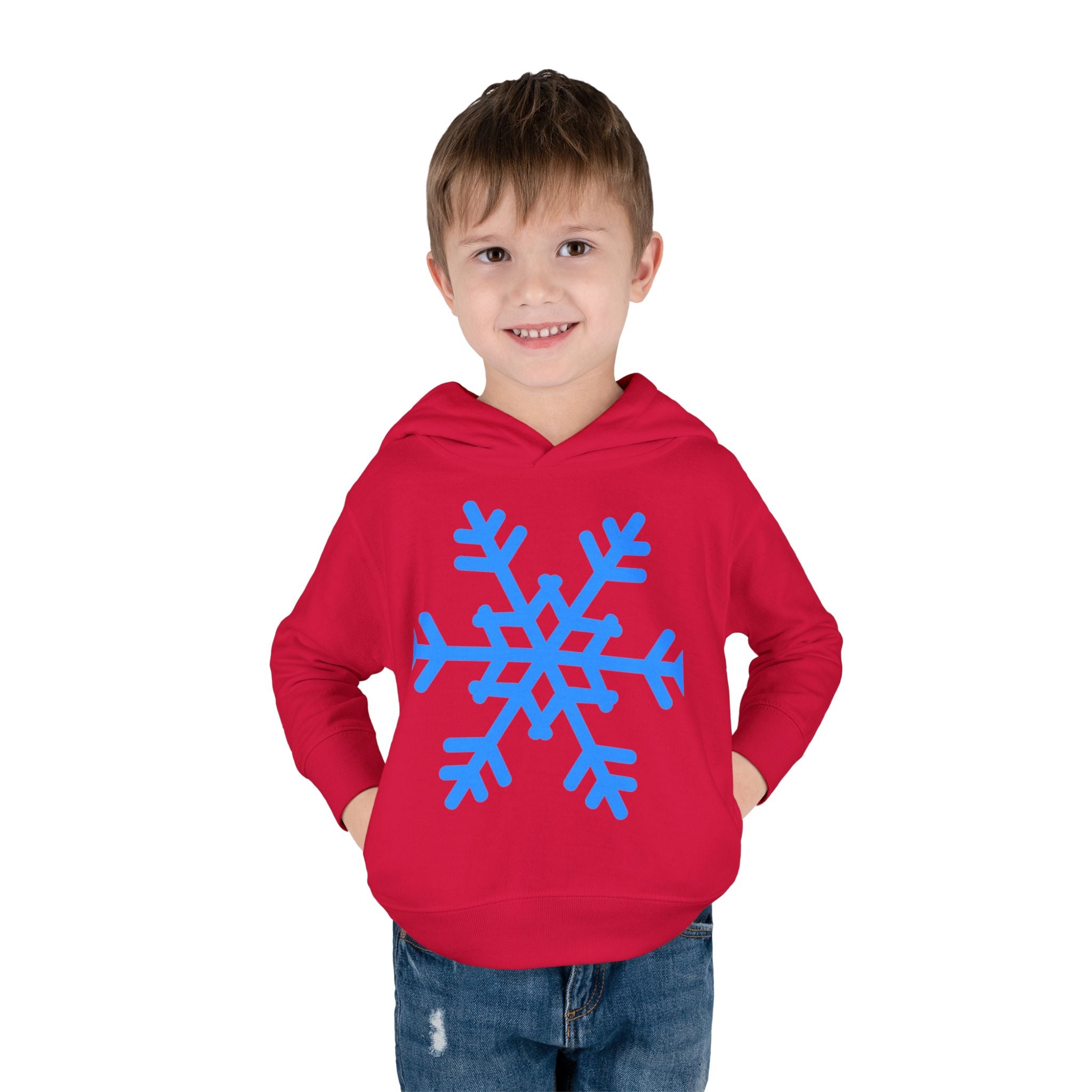 Toddler Snowflake Hoodie – Blue Winter Pullover for Kids