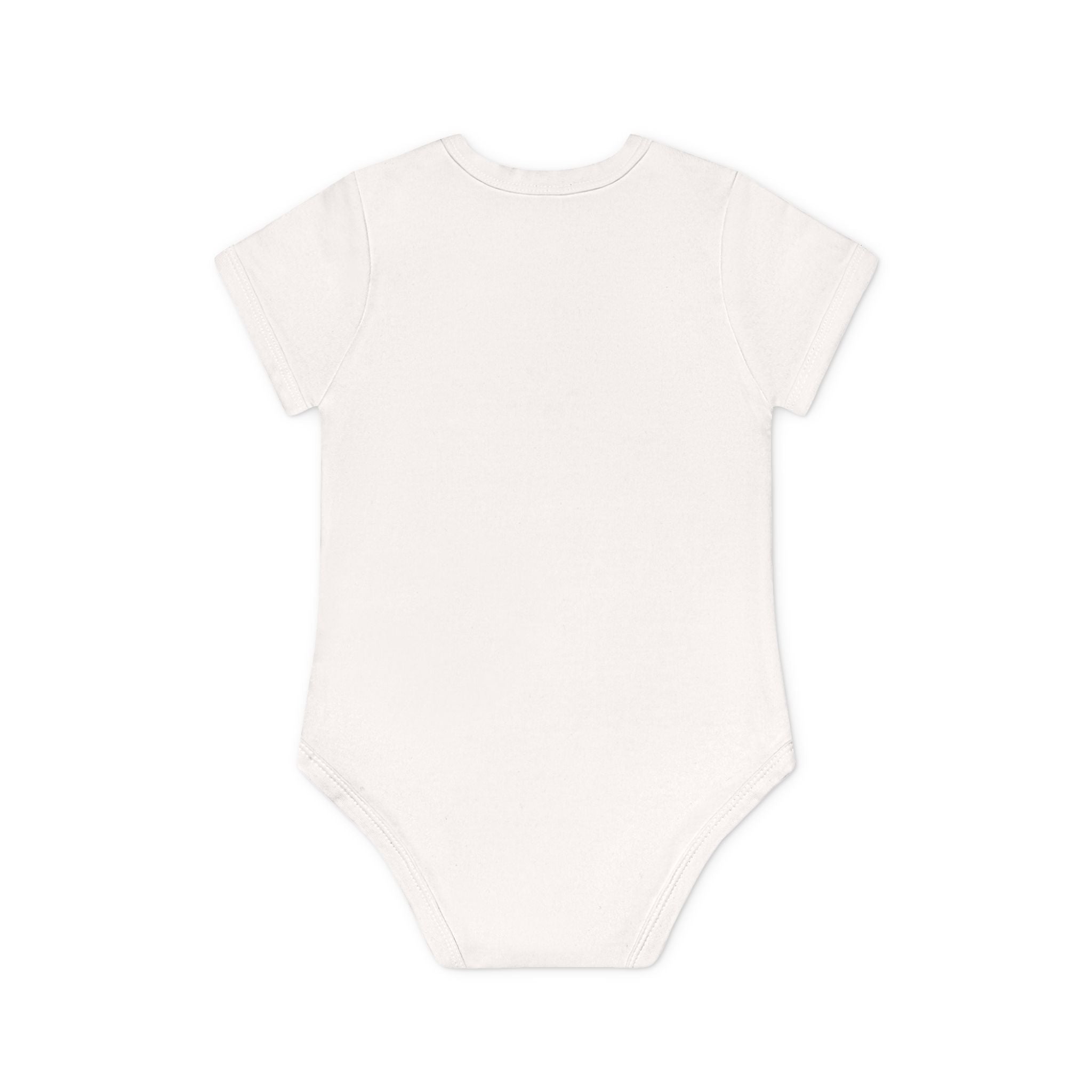 Baby Bodysuit — Black Cat Holding Heart "You're Purrfect" (Organic Short Sleeve)