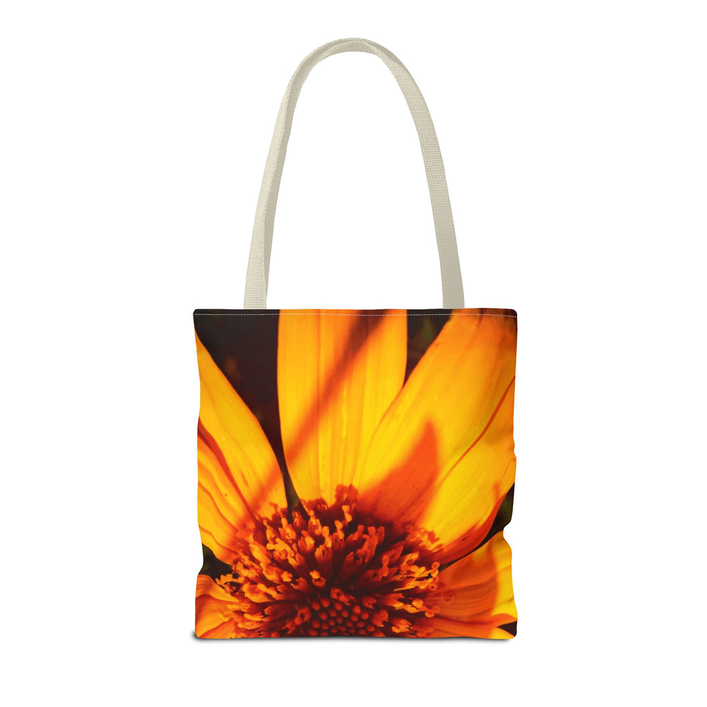 Floral Sunset Tote Bag — Vibrant Orange Daisy All-Over Print