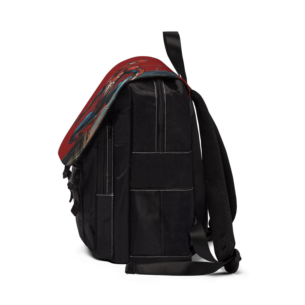 Spider Hero Graphic Backpack — Red Web-Slinging Shoulder Bag