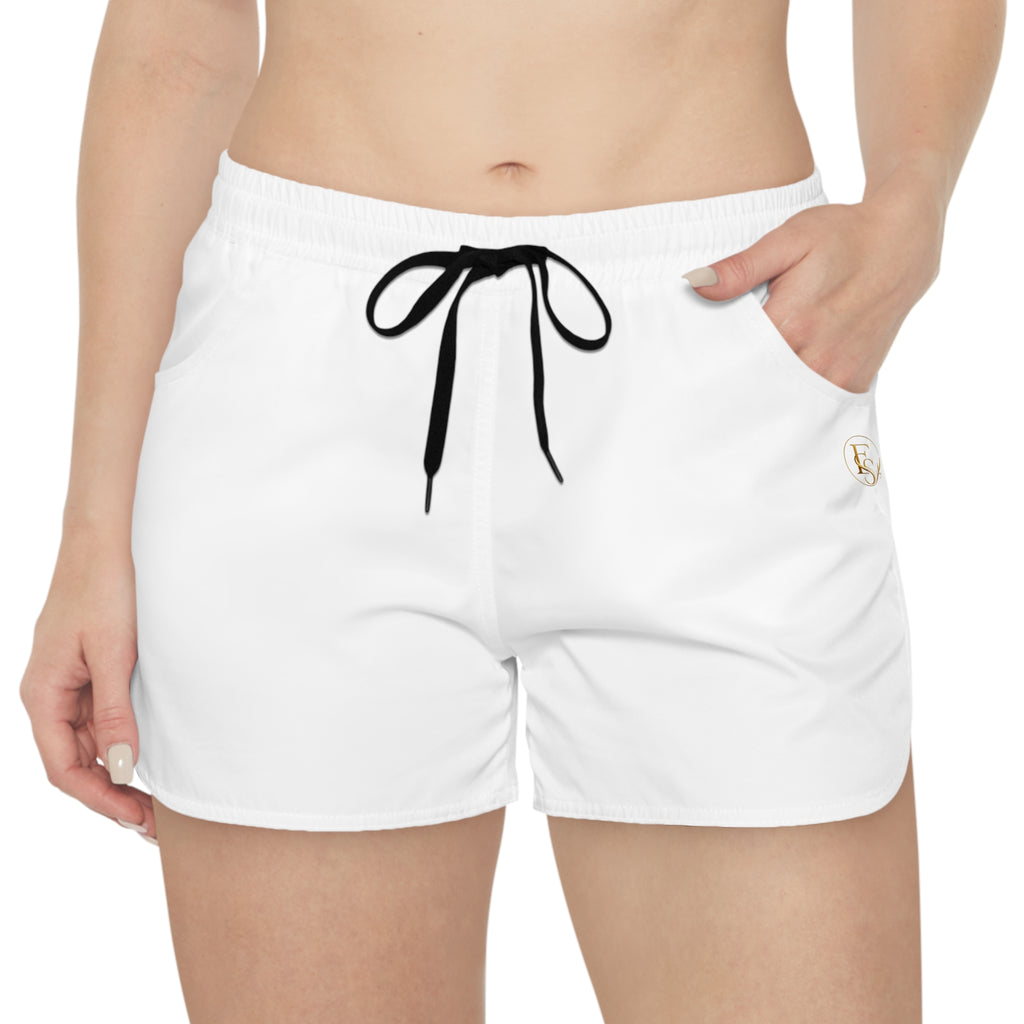 Women's Casual Shorts — White Everyday Lounge Shorts with Drawstring