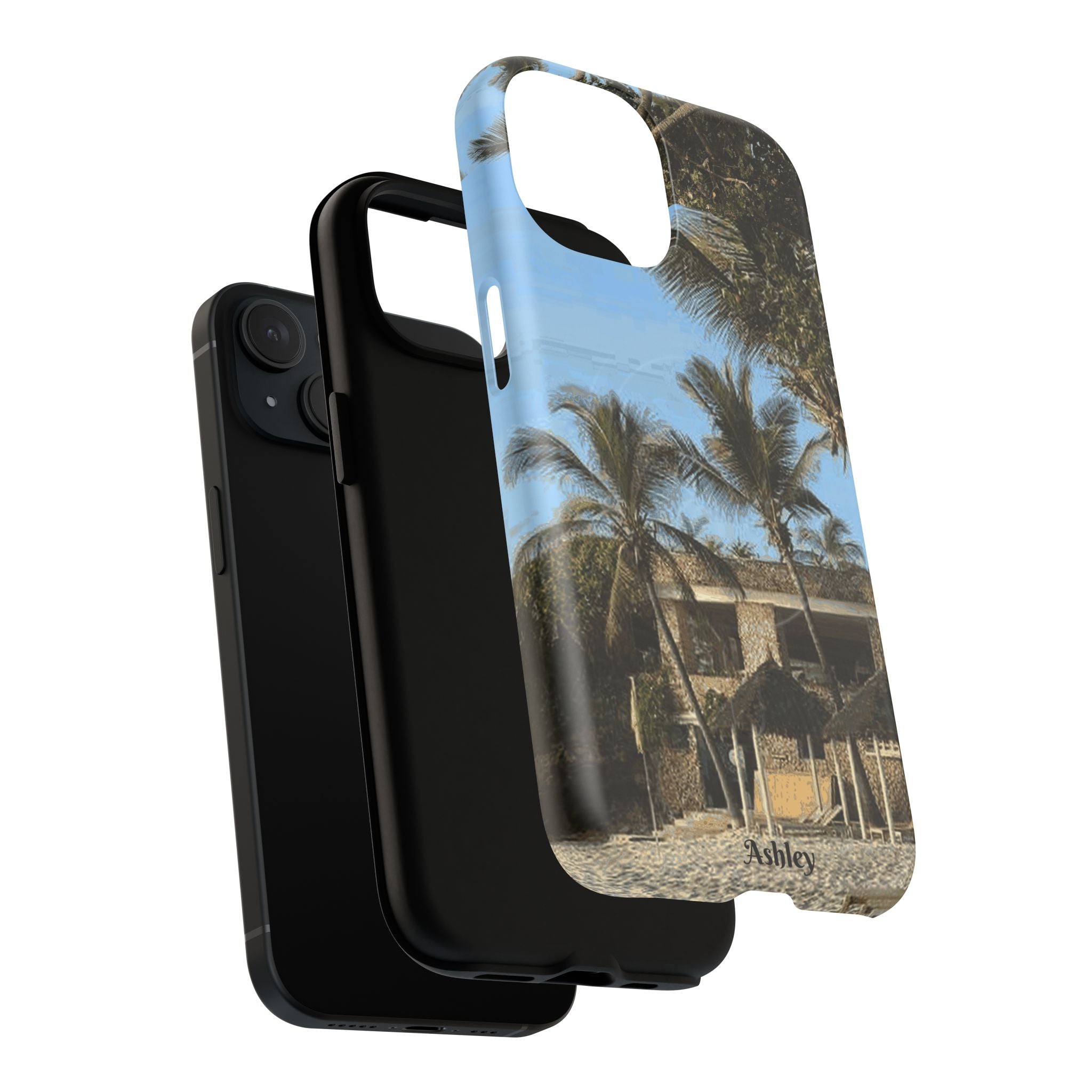 Tropical Palm Beach Magnetic Phone Case — Customizable 'Ashley' Seaside Design