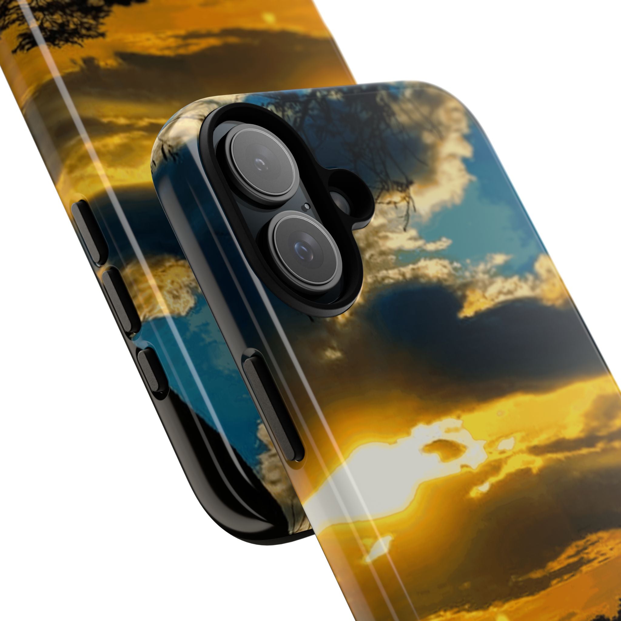 Sunset Sky Tough Phone Case – Durable Protective Phone Cover with Golden Clouds Design
