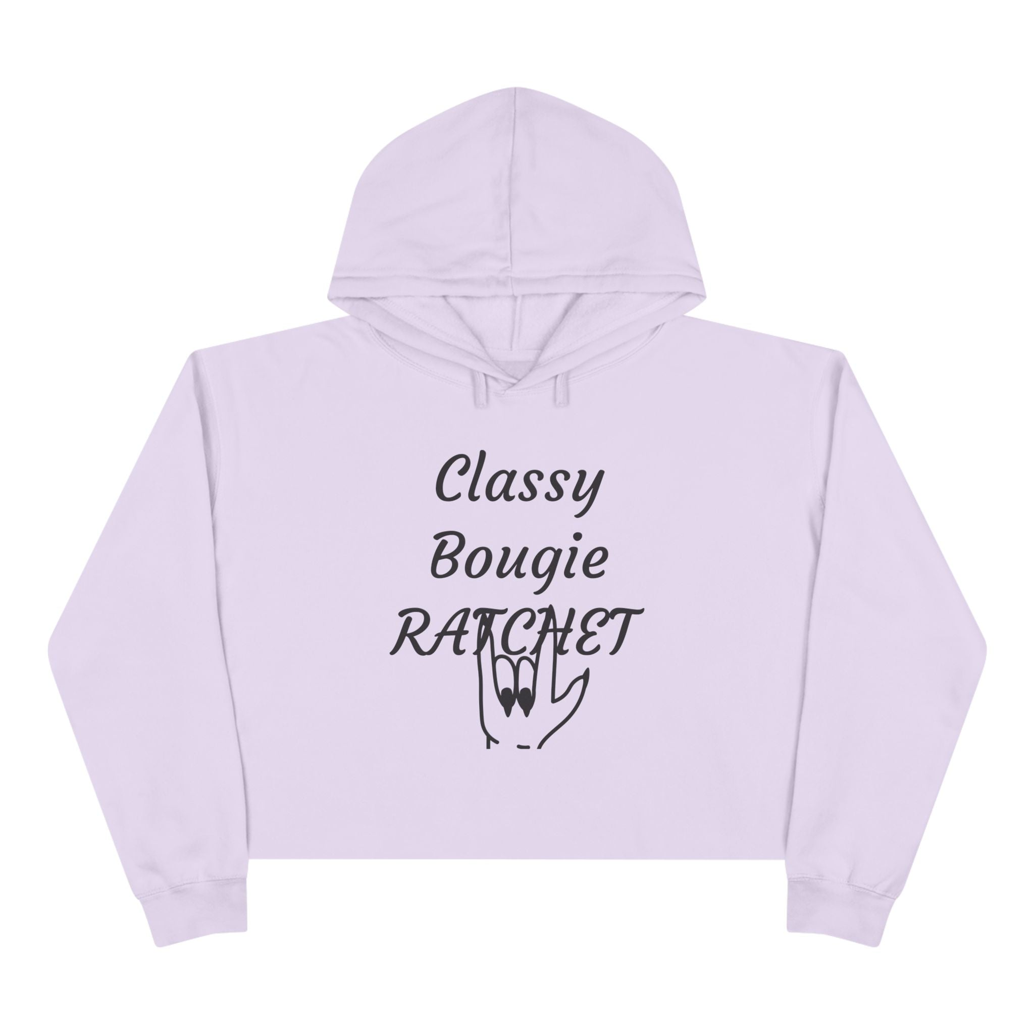 Classy Bougie Ratchet Crop Hoodie —  Feminine Cropped Sweatshirt