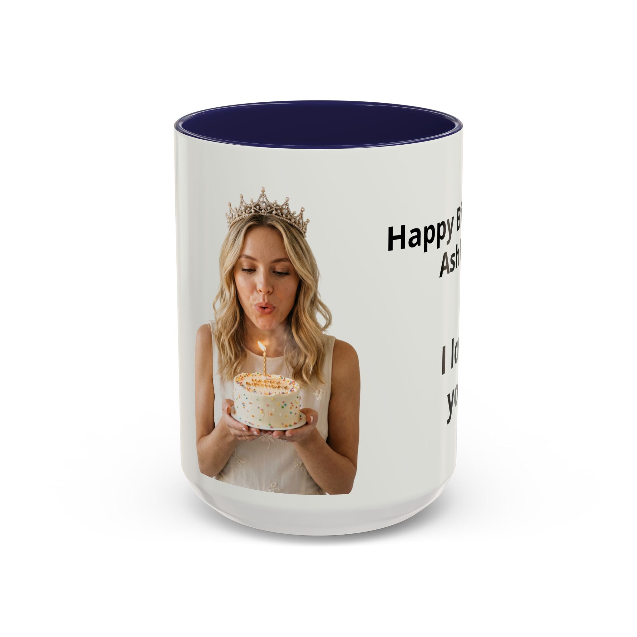 Personalized 'Happy Birthday [Name] I Love You' Accent Coffee Mug