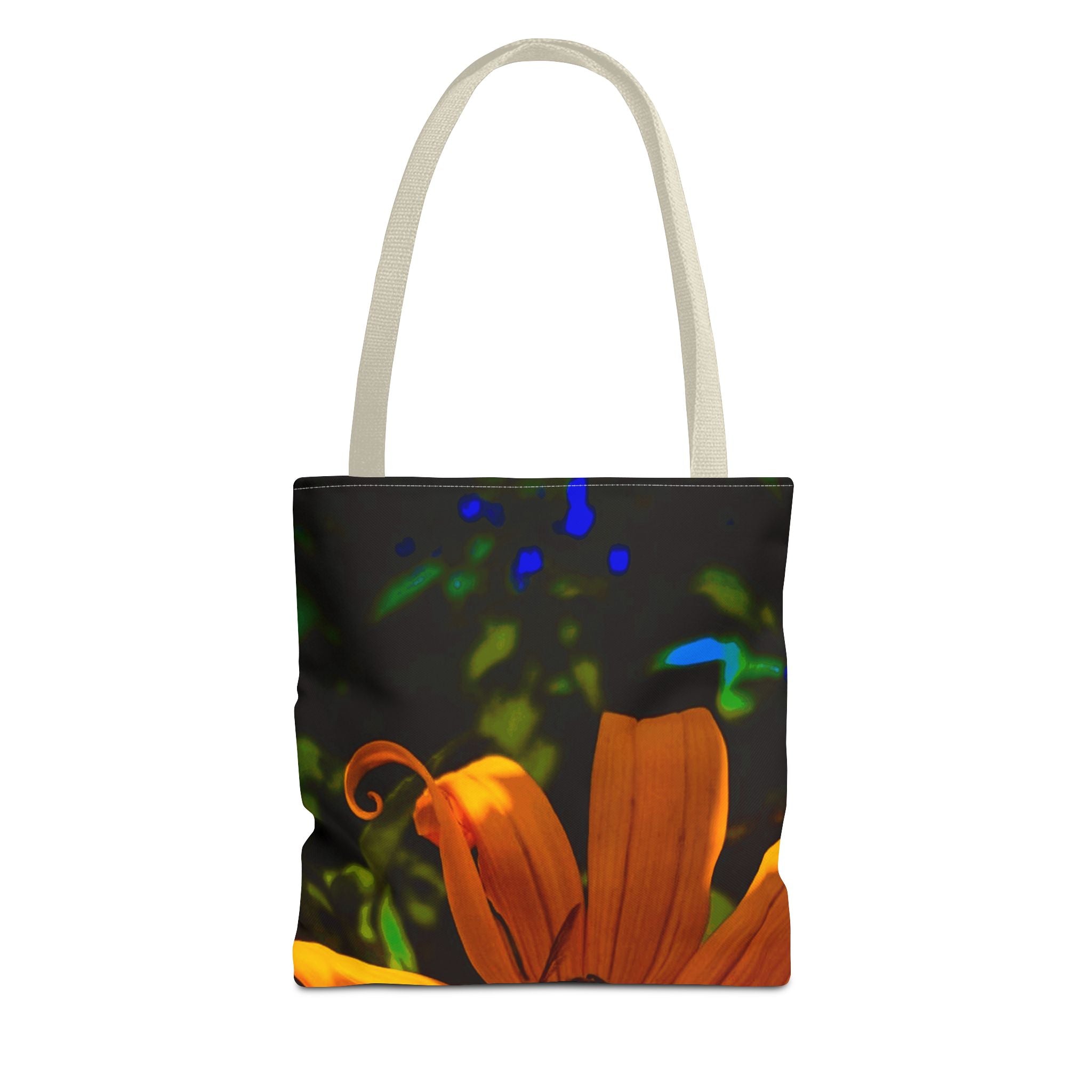 Floral Sunset Tote Bag — Vibrant Orange Daisy All-Over Print
