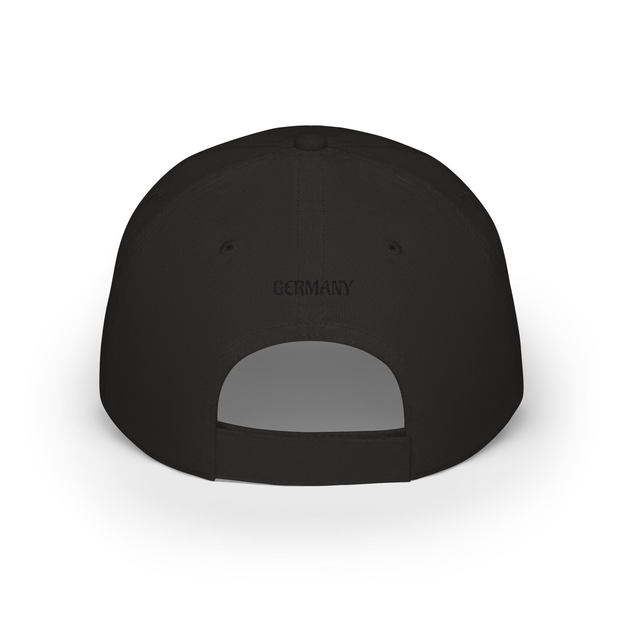 Germany Crest Football Cap — Red Low Profile Hat with Eagle Emblem & Stars