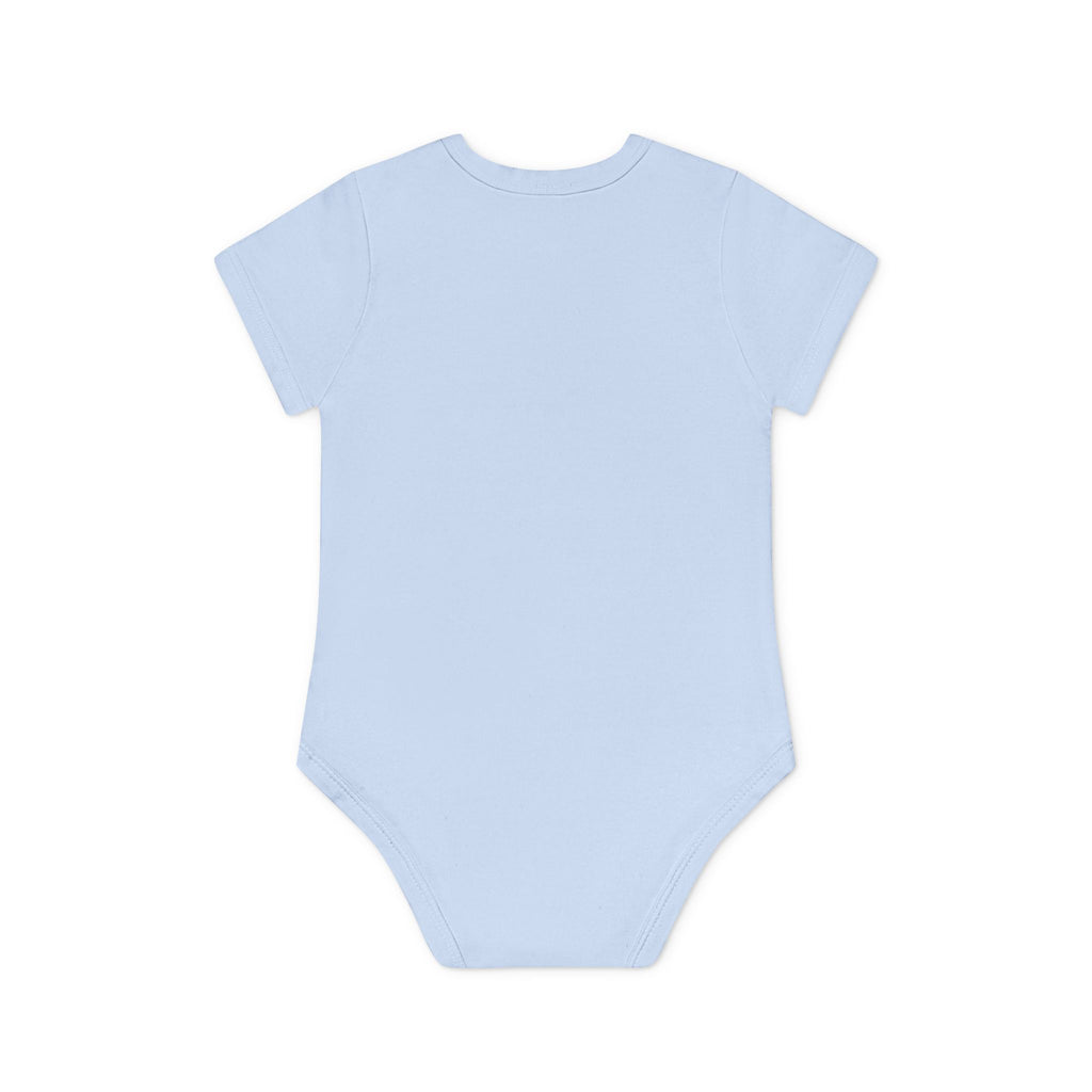Baby Bodysuit — Black Cat Holding Heart "You're Purrfect" (Organic Short Sleeve)