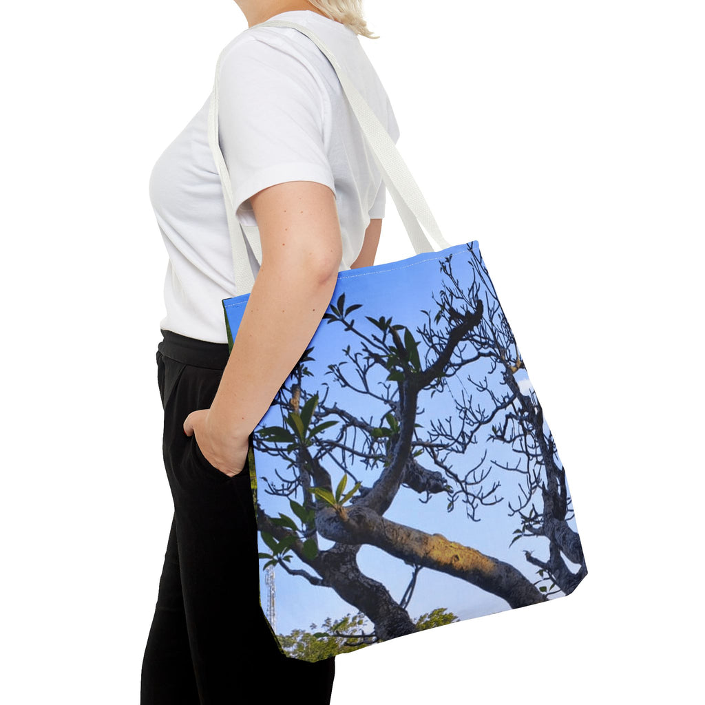 Nature Photo Tote Bag – Scenic Tree & Waterfall All-Over Print
