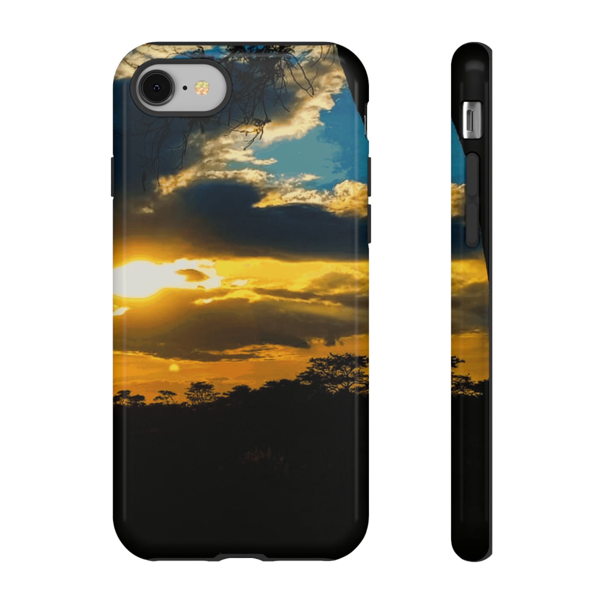 Sunset Sky Tough Phone Case – Durable Protective Phone Cover with Golden Clouds Design